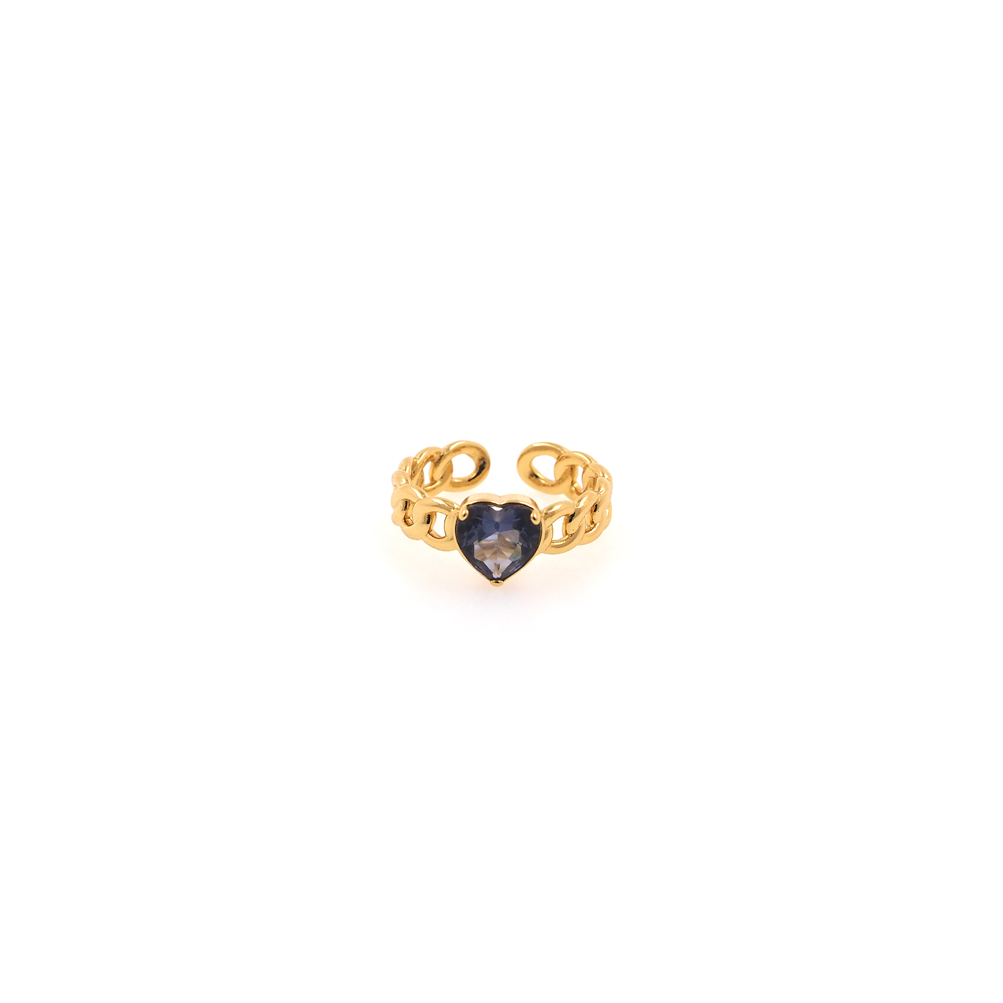 18K Gold Filled Heart Rings,CZ Rings,Adjustable Ring,Minimalist Ring,Open Ring