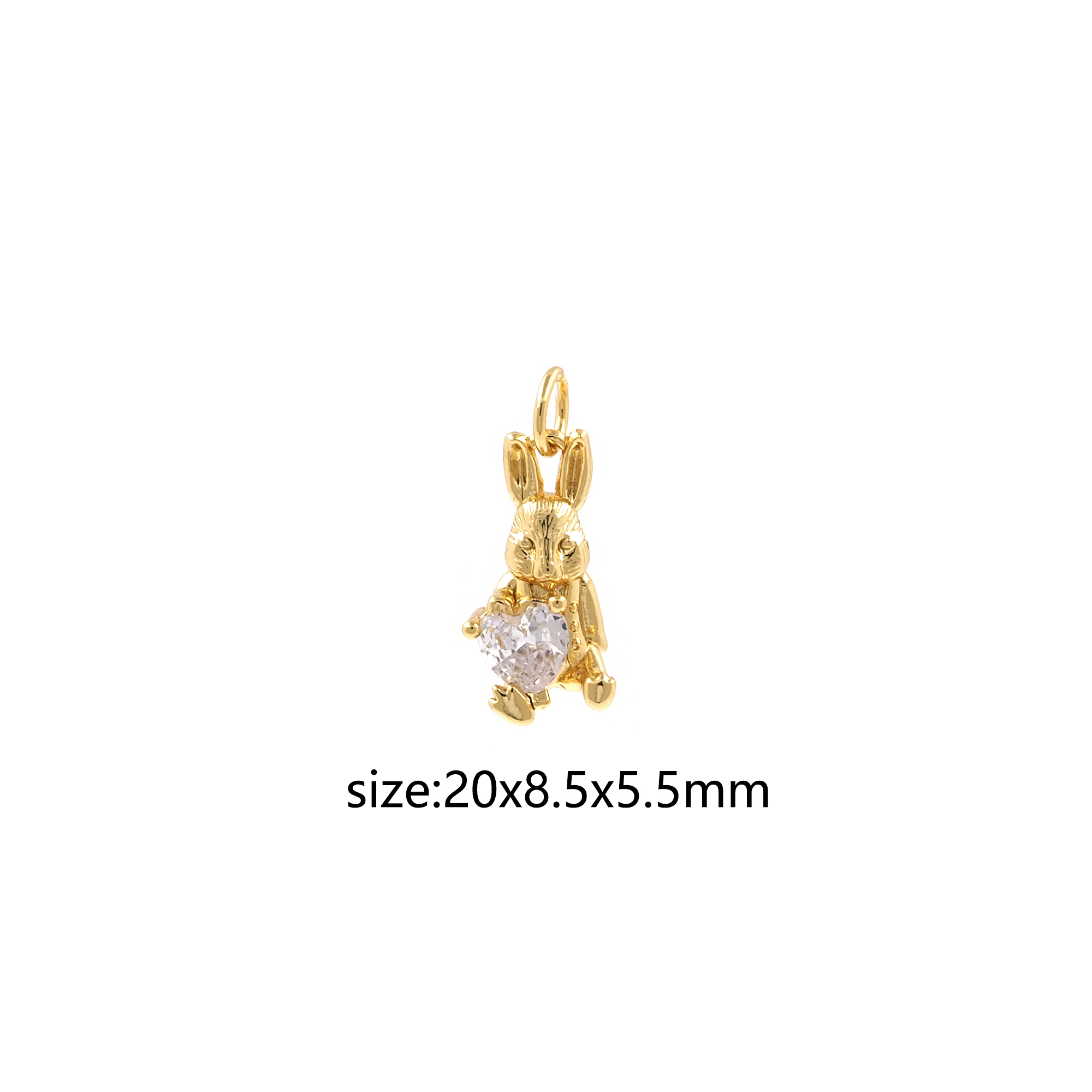 CZ Micor Pave Animal Pendant,18K Gold Filled Rabbit Charm Earrings Necklace for DIY Jewelry Making Supply