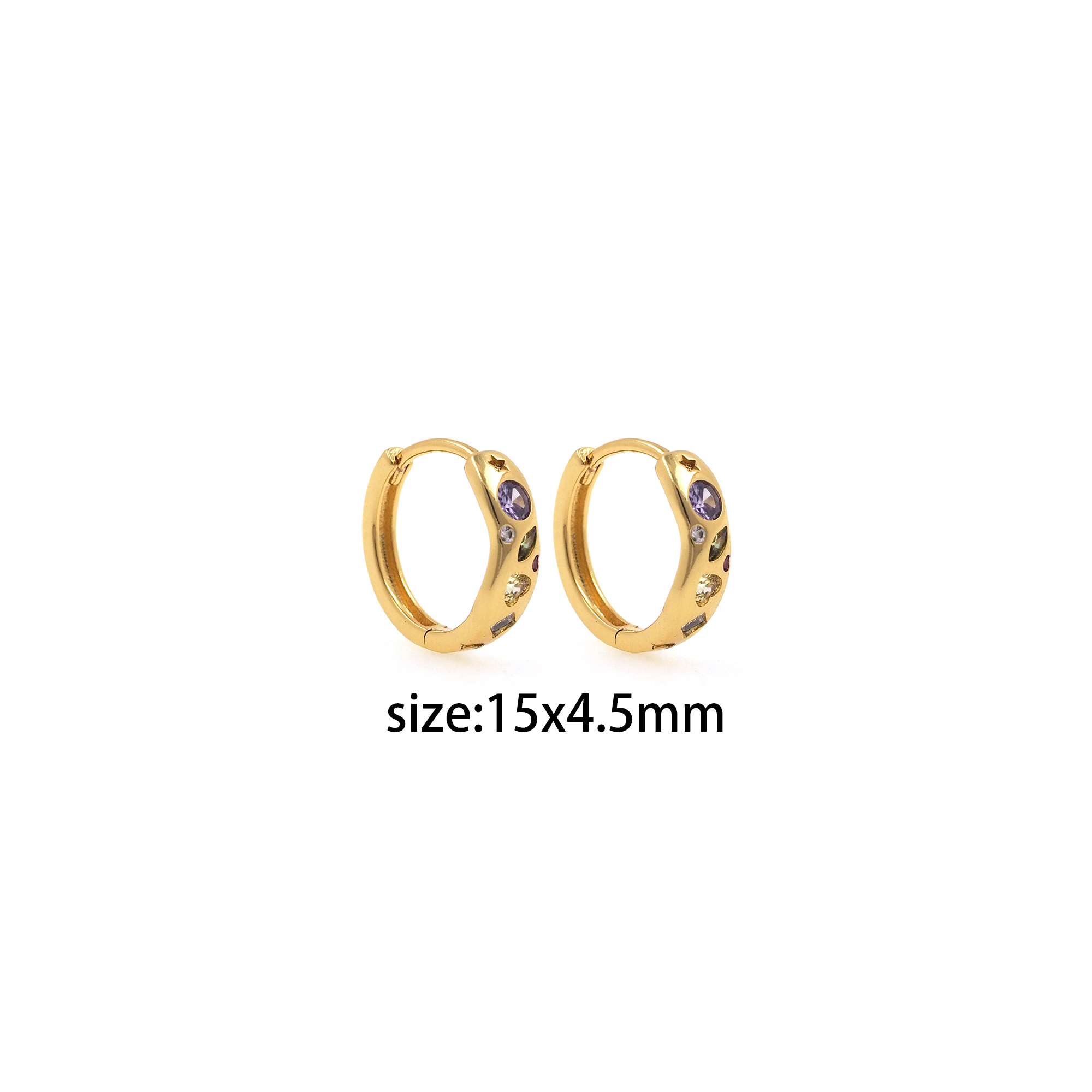 18K Gold Filled CZ Hoop Earrings,Dainty Zirconia Earrings,Gold Hoops,Dainty CZ Hoops Huggie
