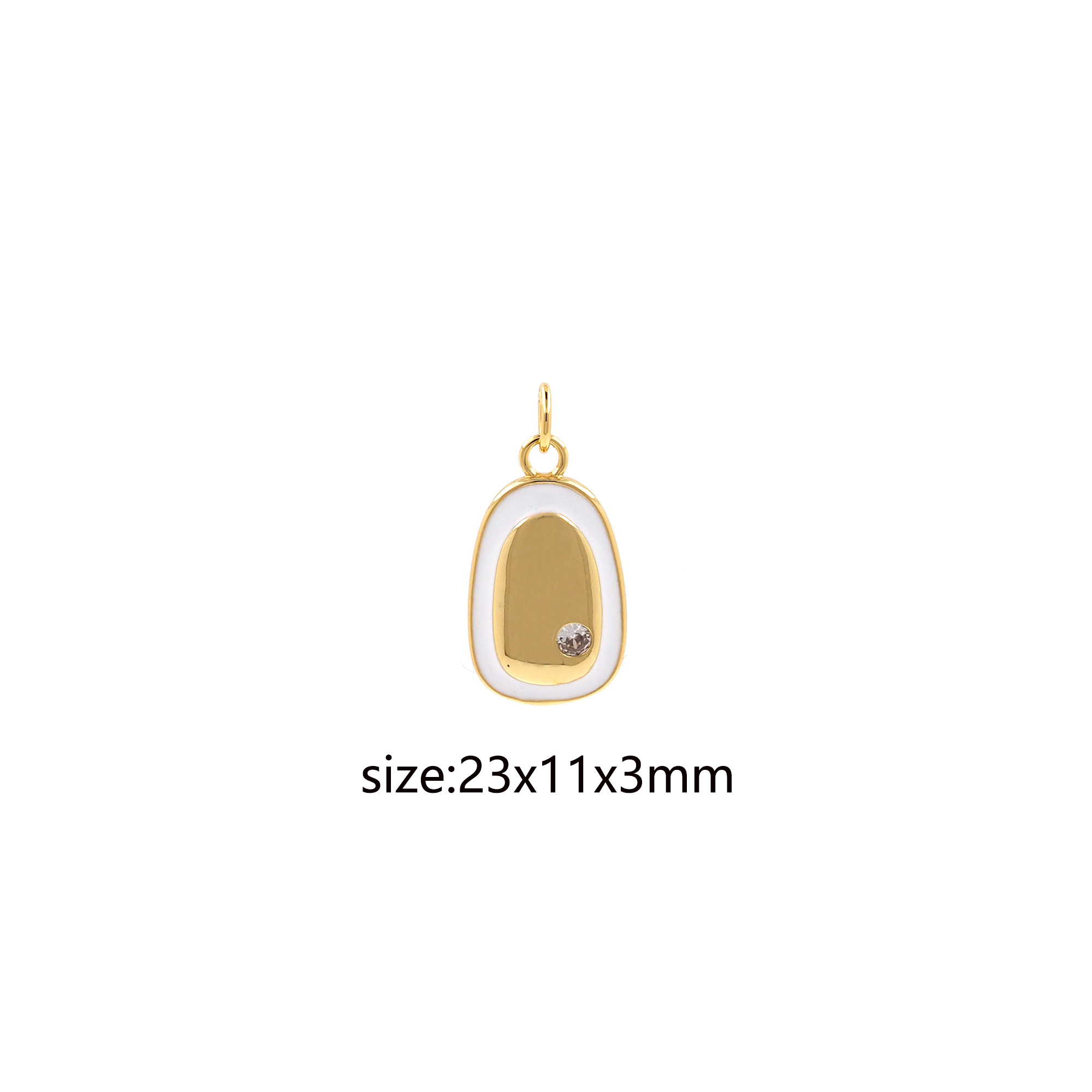 18K Gold Filled Oval Pendant,Enamel Oval Charm Earrings Necklace for DIY Jewelry Making Supply