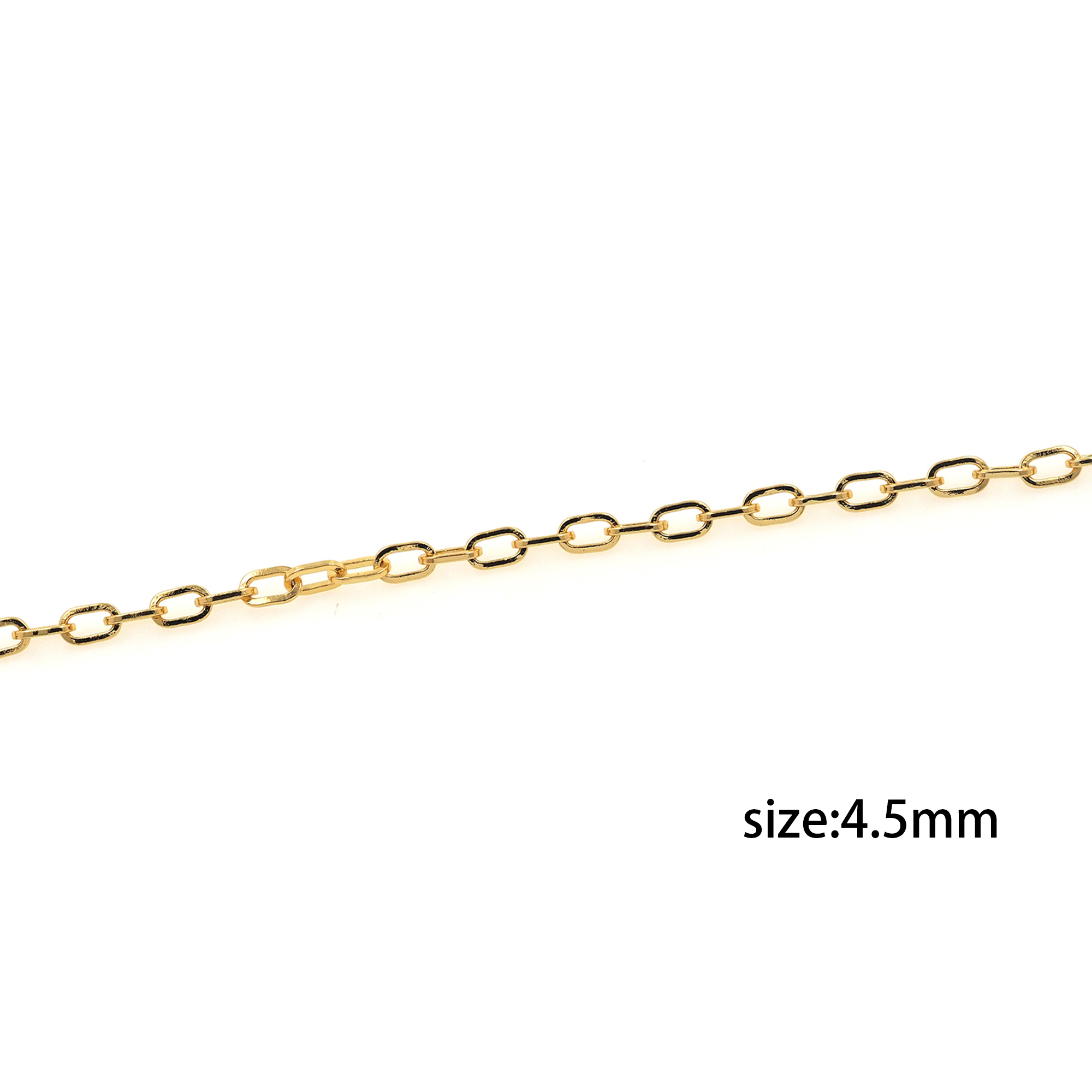 18K Gold Filled Cable Chain Necklace,Oval Chain,Dainty Thin Link Chain,Gold Paper Clip Chain Necklace for Women DIY Jewelry Making Supply