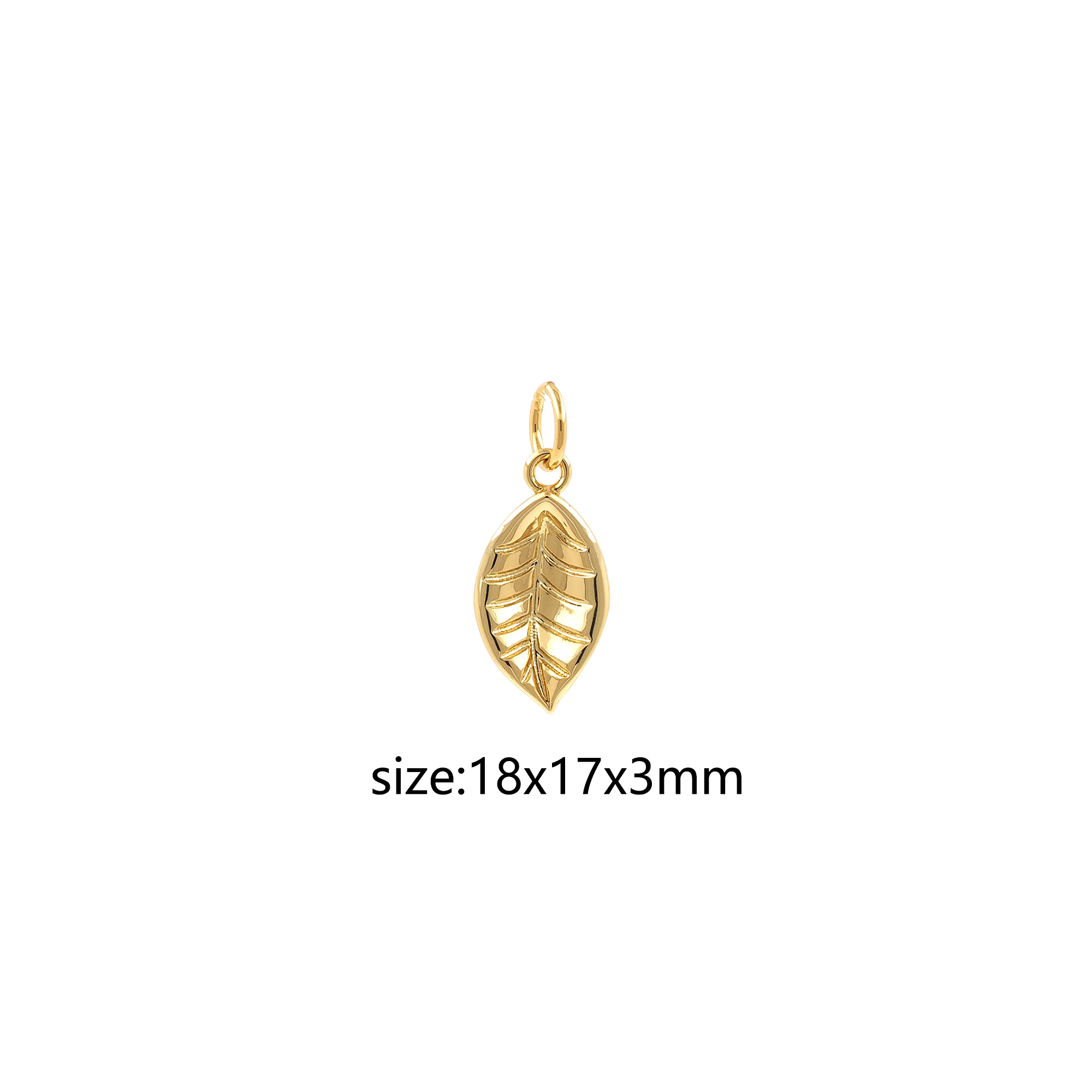 18K Gold Filled Leaf Pendant,CZ Micro Pave Leaf Charm Earrings Necklace for DIY Jewelry Making Supply