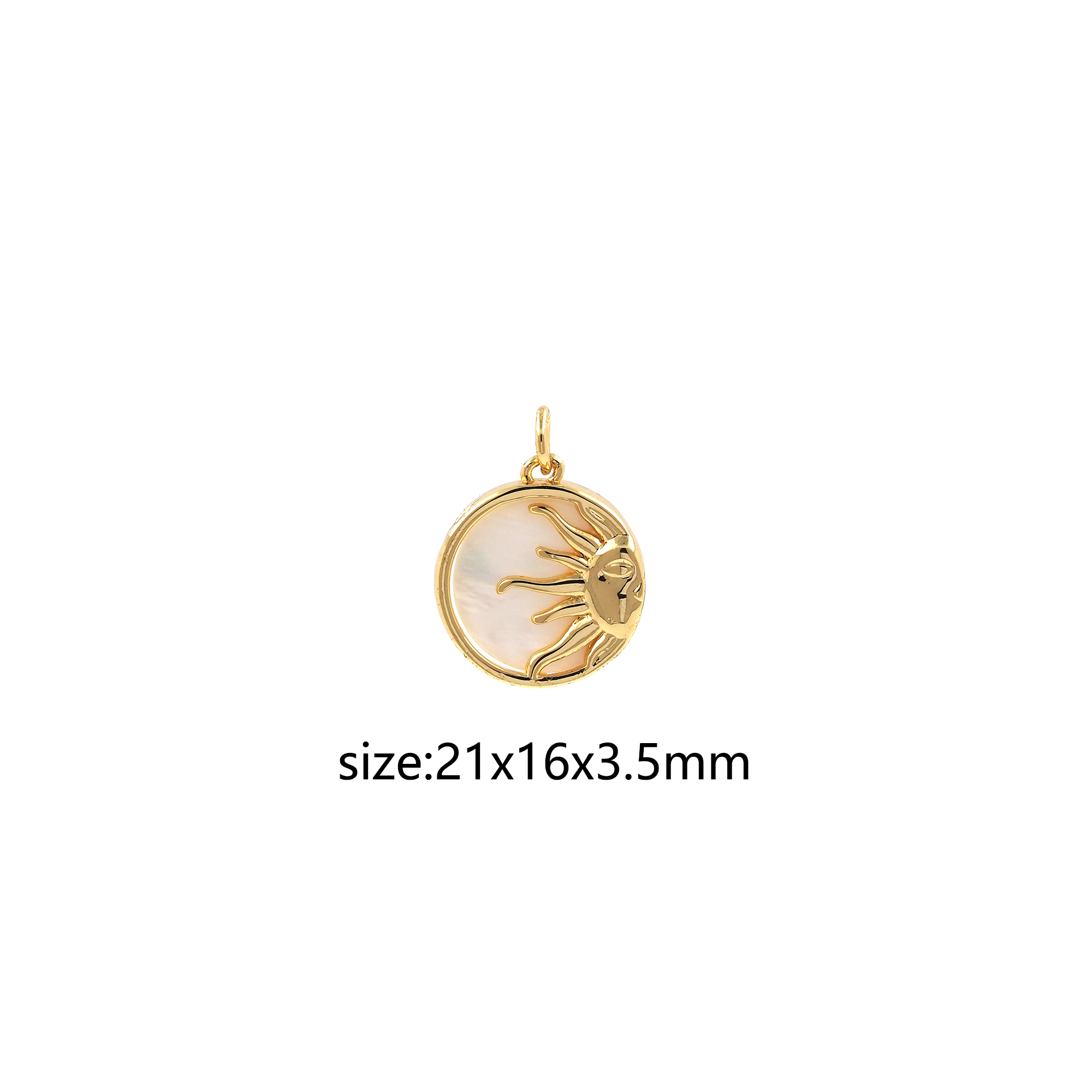18K Gold Filled Sun Pendant,Celestial Charm Earrings Necklace for DIY Jewelry Making Supply