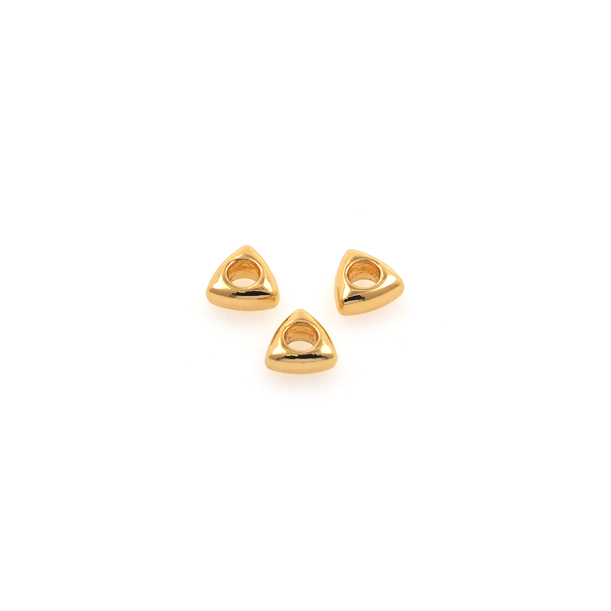 5pcs 18K Gold Filled Triangle Spacer Beads,Geometric Bead for Bracelet Jewelry Necklace Making Supply