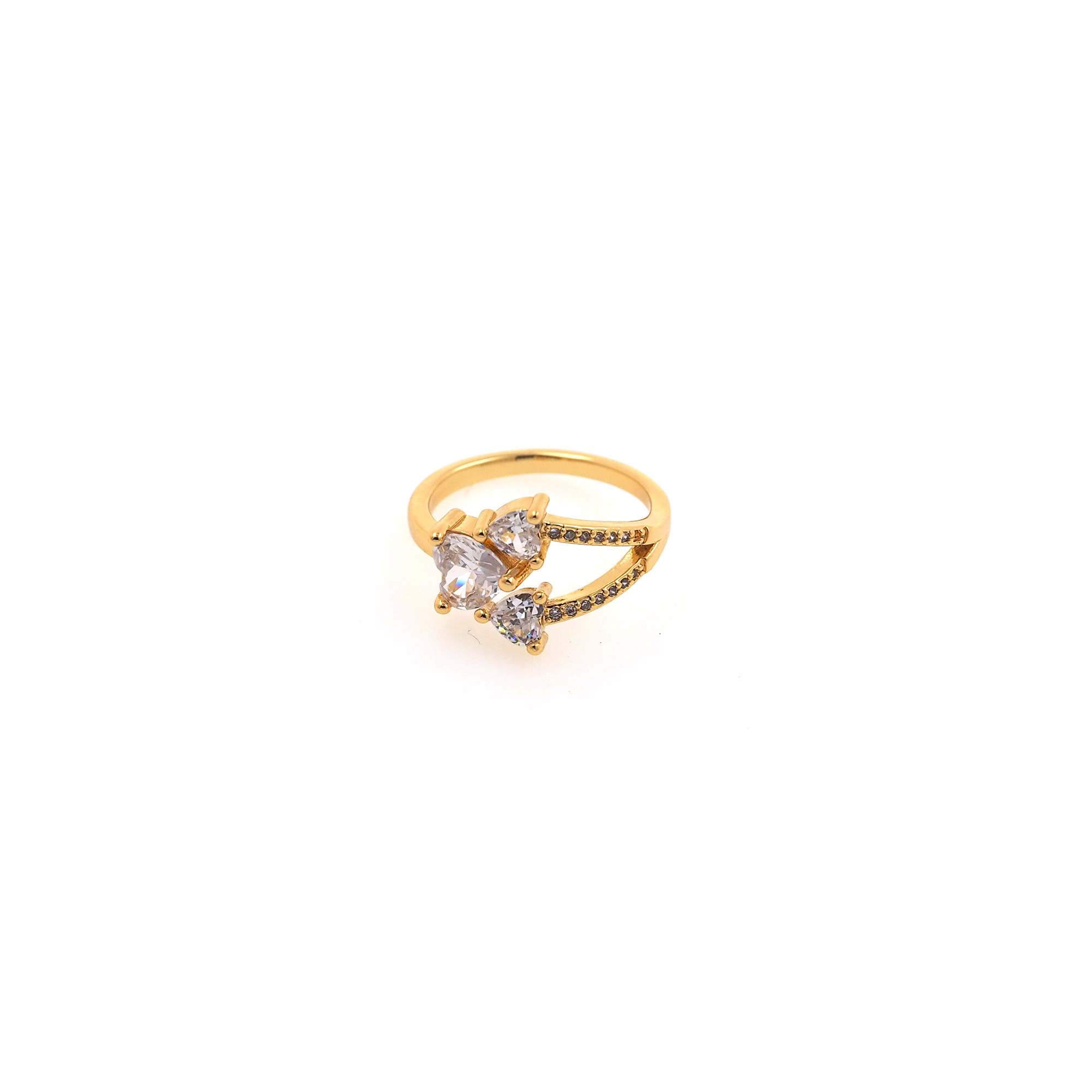 18K Gold Filled Heart Rings,CZ Rings,Adjustable Ring,Minimalist Ring,Open Ring