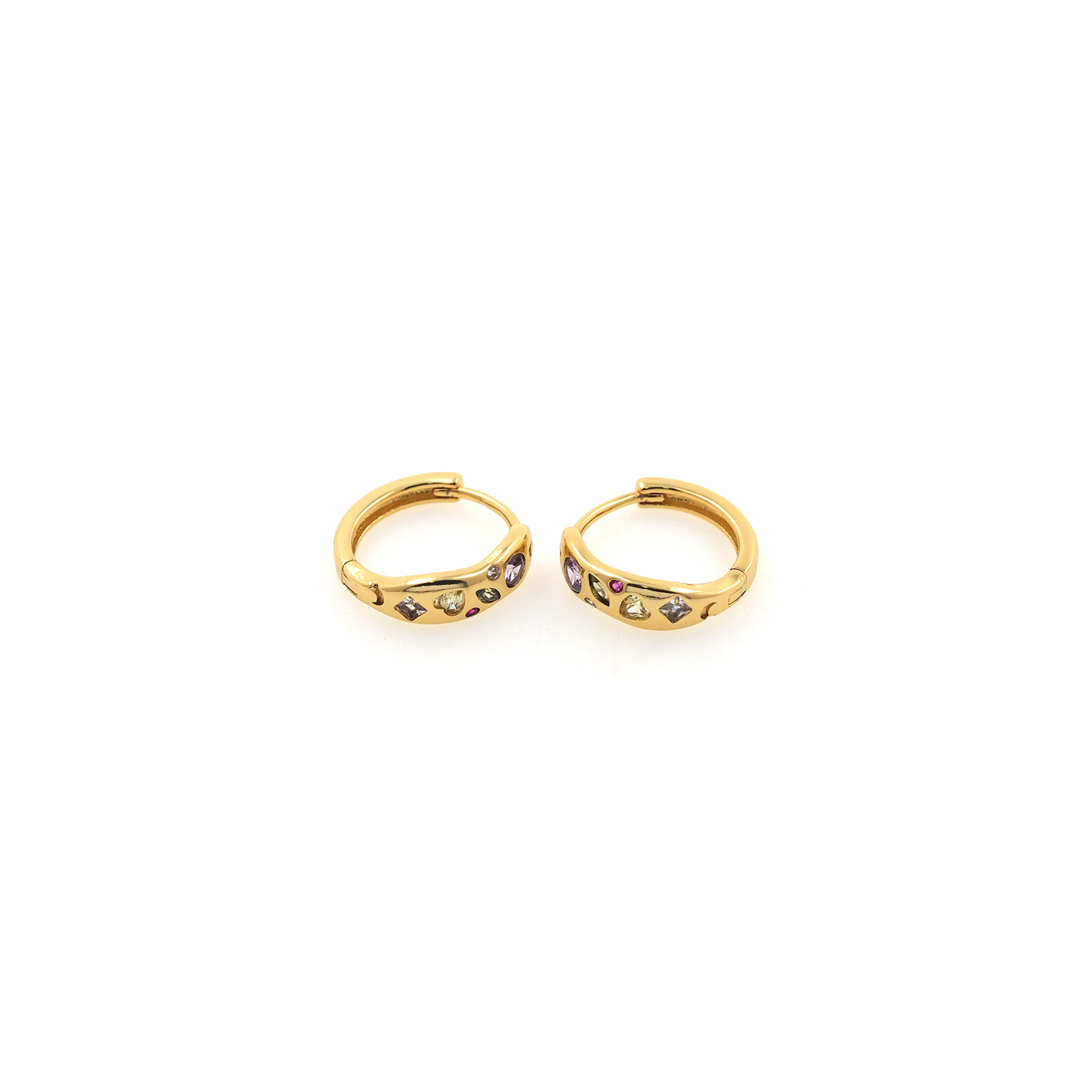 18K Gold Filled CZ Hoop Earrings,Dainty Zirconia Earrings,Gold Hoops,Dainty CZ Hoops Huggie