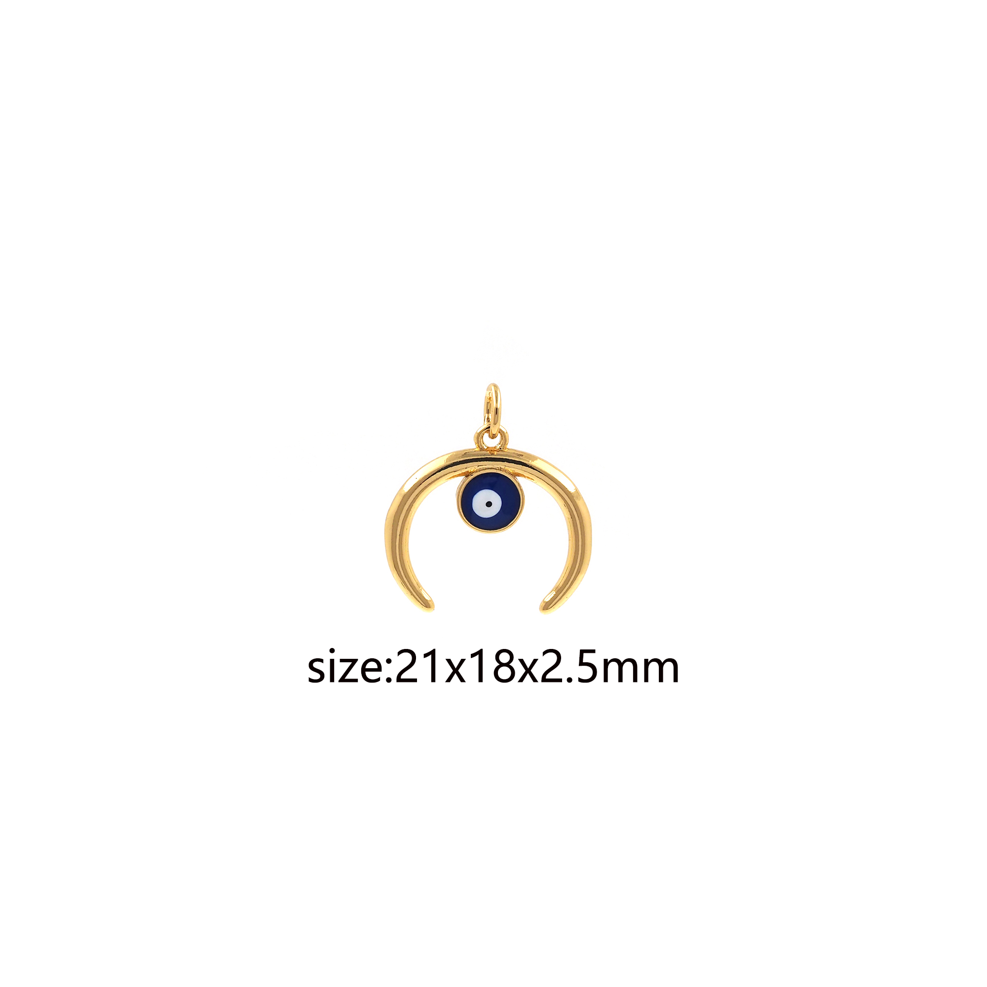 18K Gold Filled Evil Eye Pendant,Enamel Evil Eye Charm Earrings Necklace for DIY Jewelry Making Supply