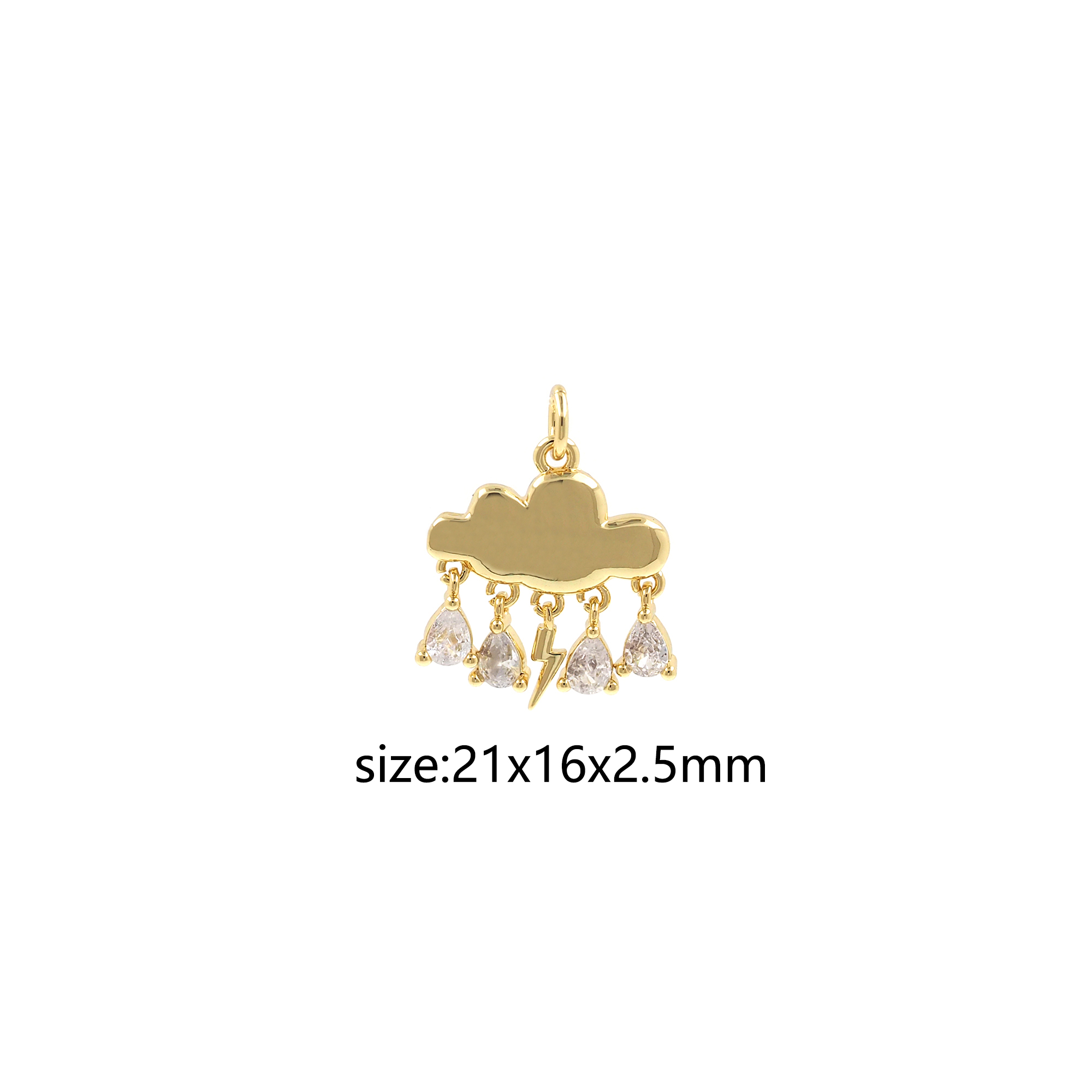 18K Gold Filled Cloud Pendant,CZ Micro Pave Cloud Charm Earrings Necklace for DIY Jewelry Making Supply