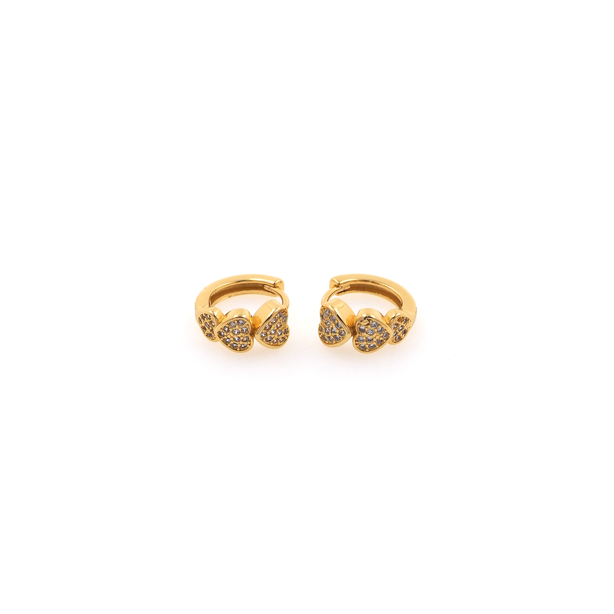 18K Gold Filled Heart Hoop Earrings,Dainty Zirconia Earrings,Gold Heart Hoops,Dainty CZ Hoops Huggie
