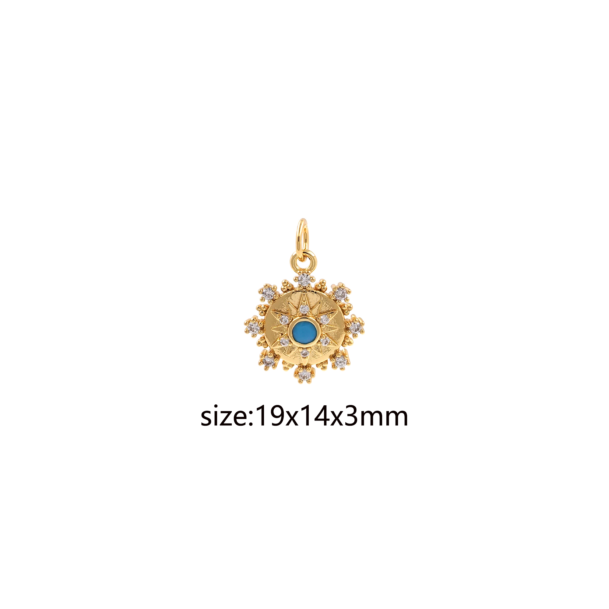 18K Gold Filled North Star Pendant,Celestial Charm,CZ Micro Pave North Star Earrings Necklace for DIY Jewelry Making Supply