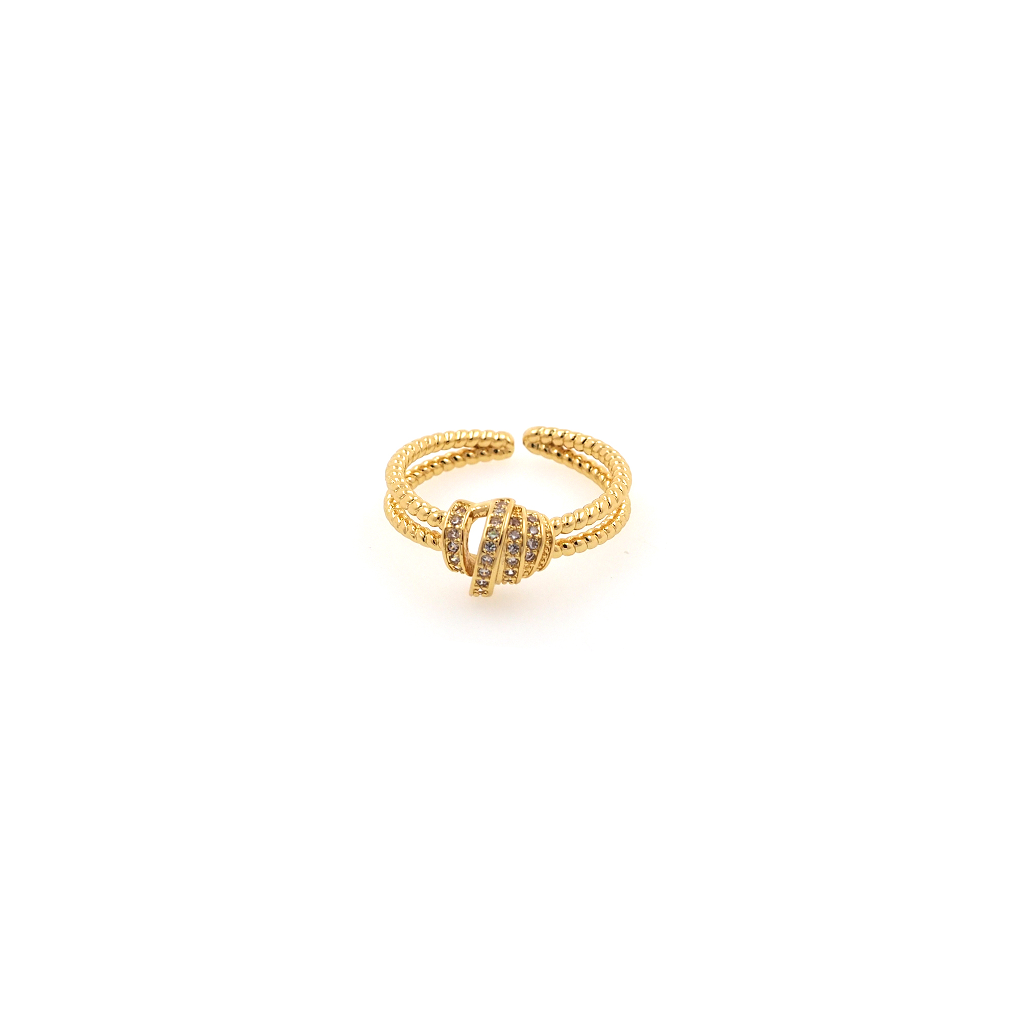 18K Gold Filled Knot CZ Ring,Minimalist Ring,Dainty Zirconia Ring,Open Ring,Adjustable Ring