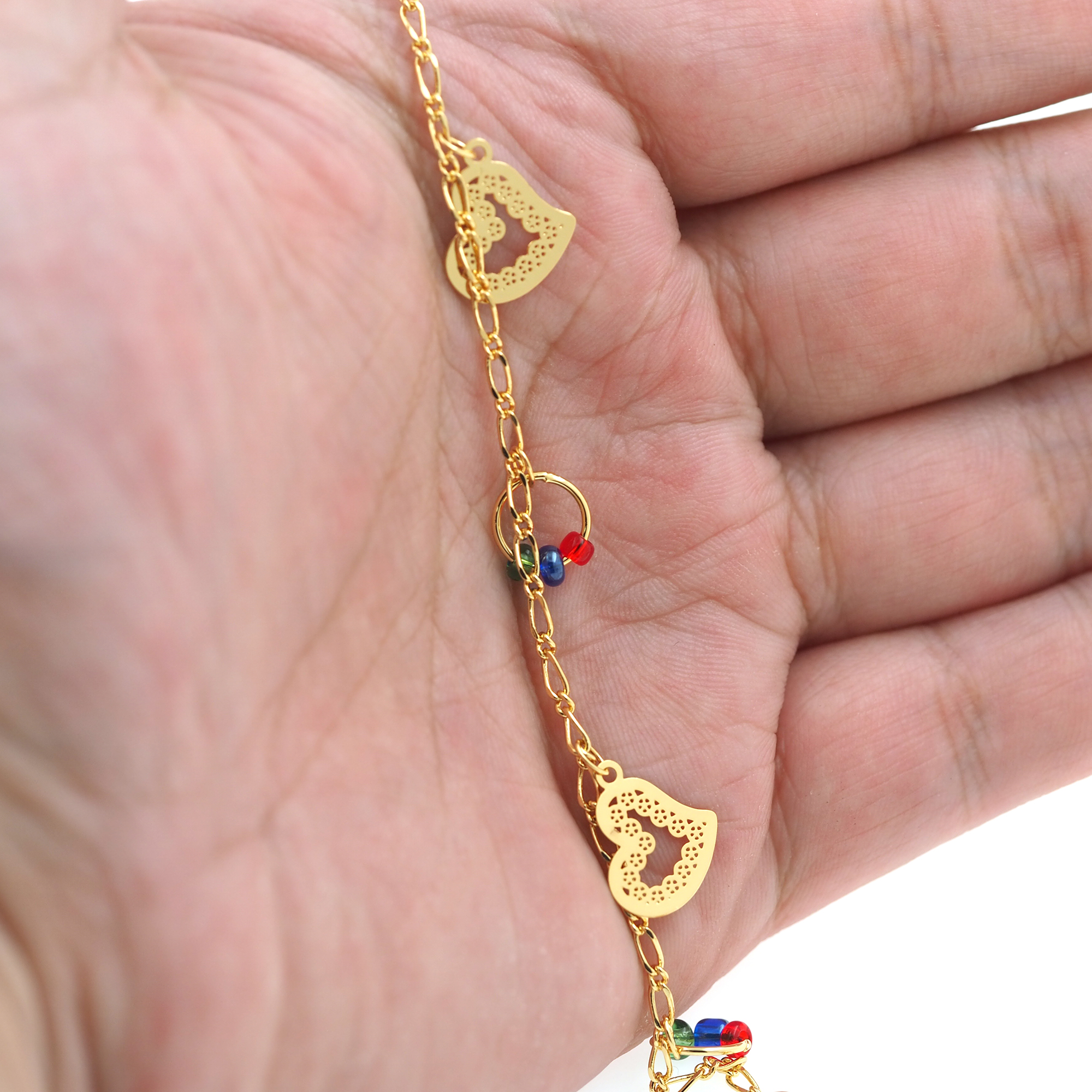 18K Gold Filled Heart Chain Necklace,Beaded Chain,Dainty Thin Link Chain,Gold Cable Chain Necklace for Women DIY Jewelry Making Supply