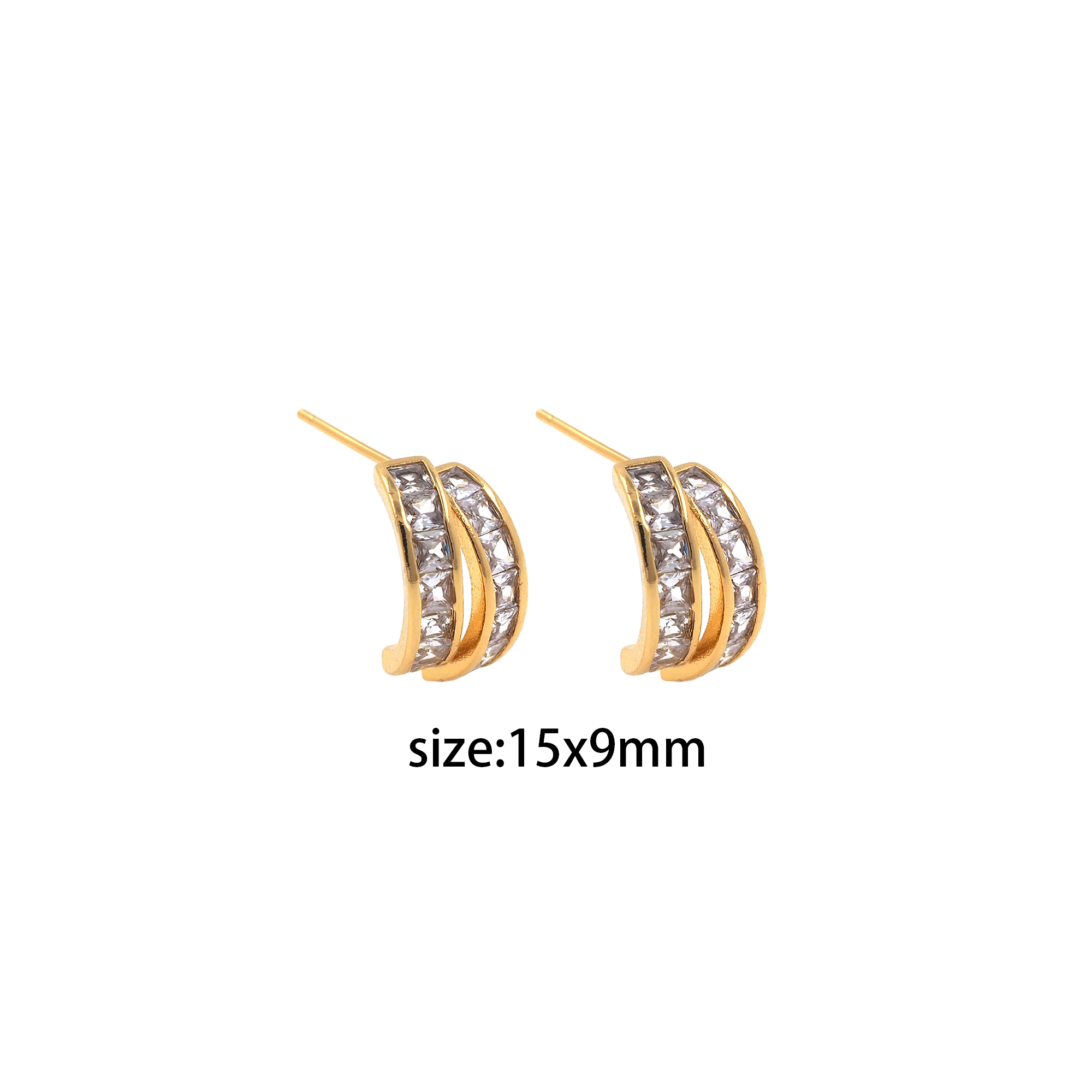 18K Gold Filled CZ Stud Earrings,Zirconia Earrings,Dainty Earrings,Minimalist Earring,Gift for Wife