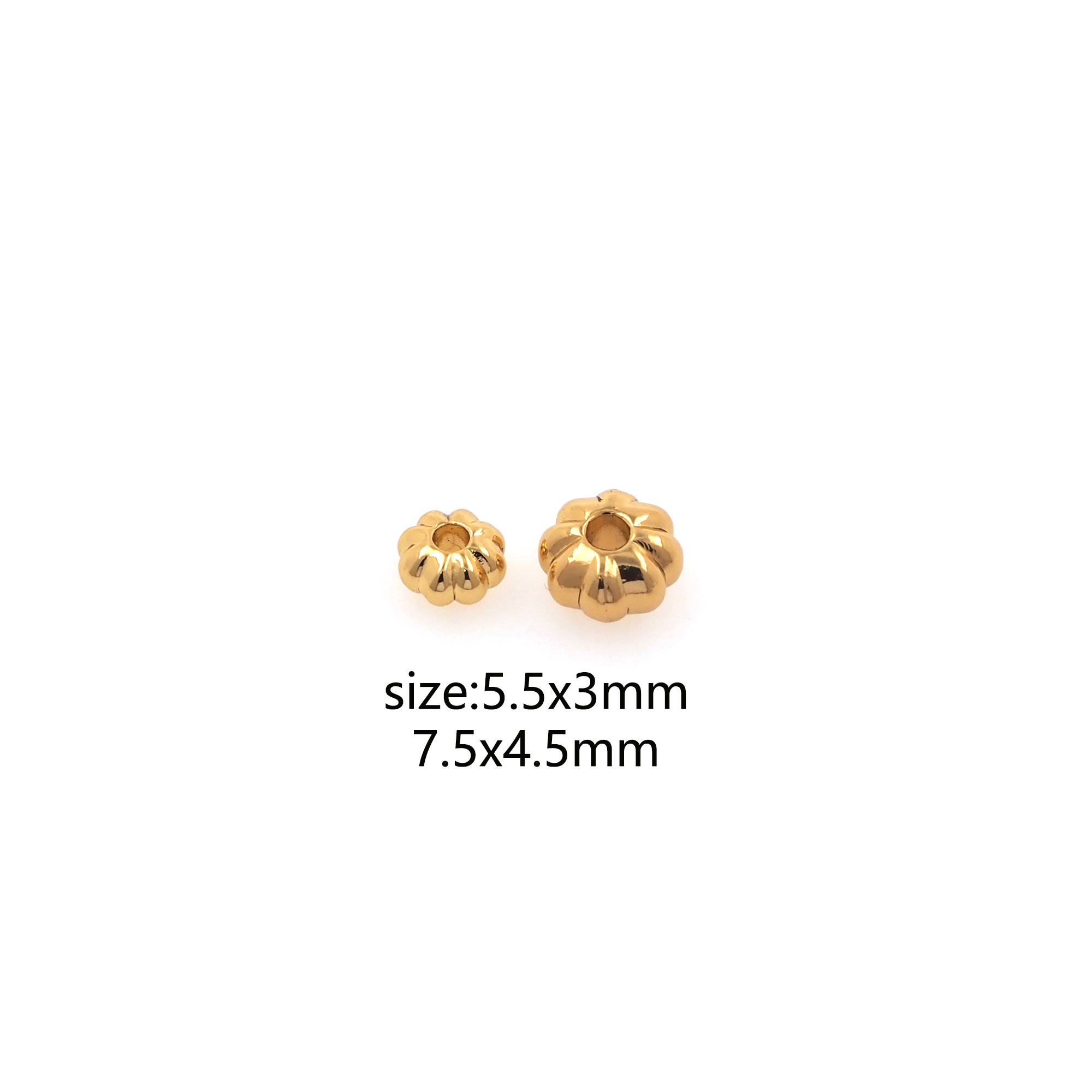 5pcs 18K Gold Filled Flower Spacer Beads,Floral Bead for Bracelet Jewelry Necklace Making Supply