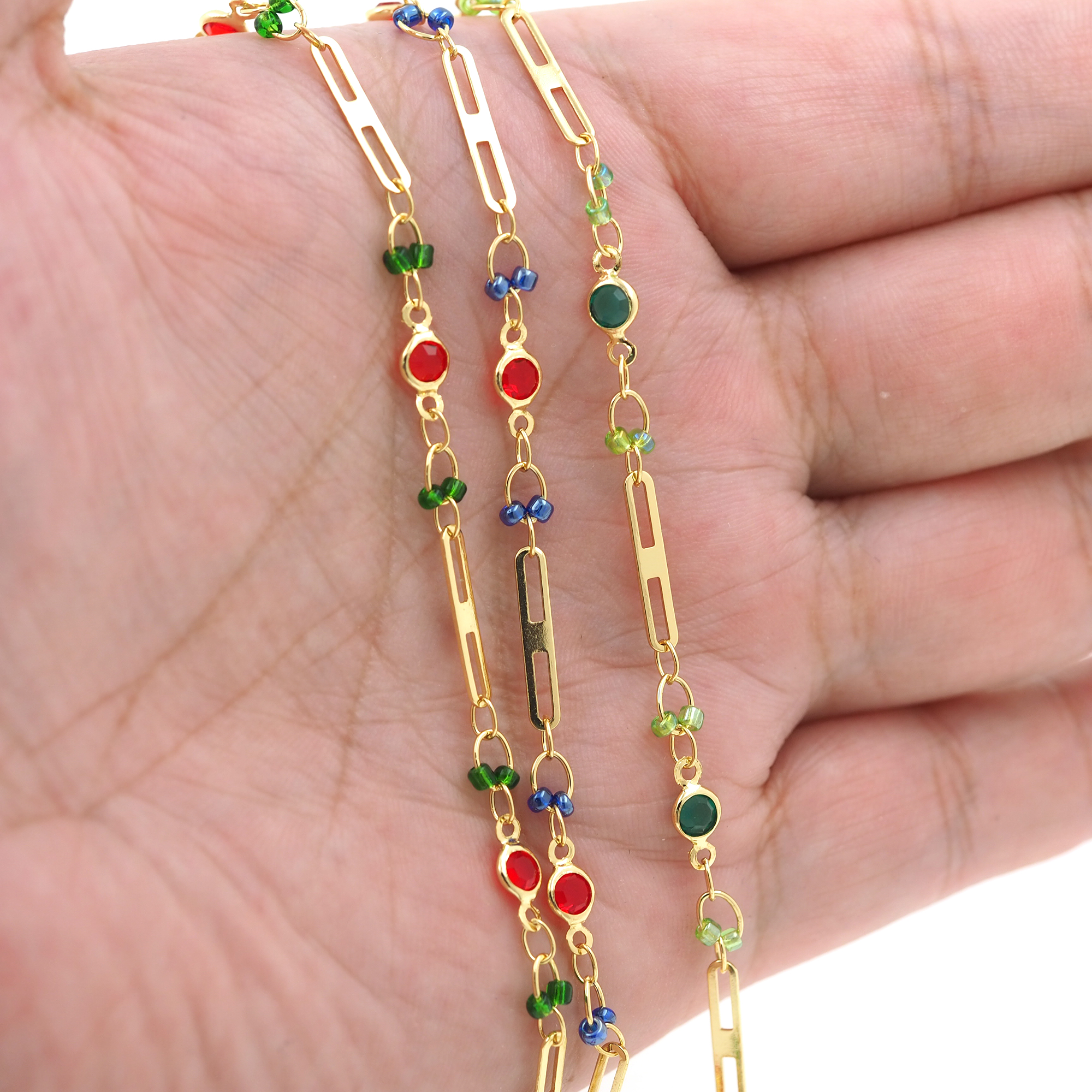 18K Gold Filled Beaded Chain Necklace,Dainty Thin Link Chain,Gold Cable Chain Necklace for Women DIY Jewelry Making Supply