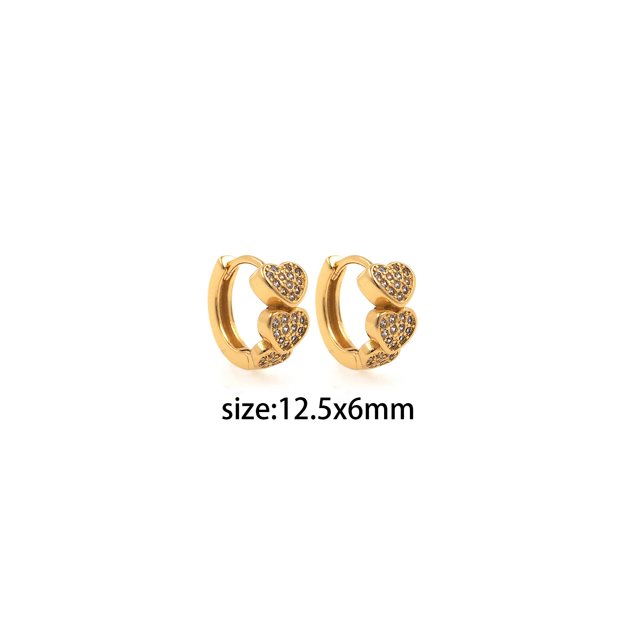 18K Gold Filled Heart Hoop Earrings,Dainty Zirconia Earrings,Gold Heart Hoops,Dainty CZ Hoops Huggie