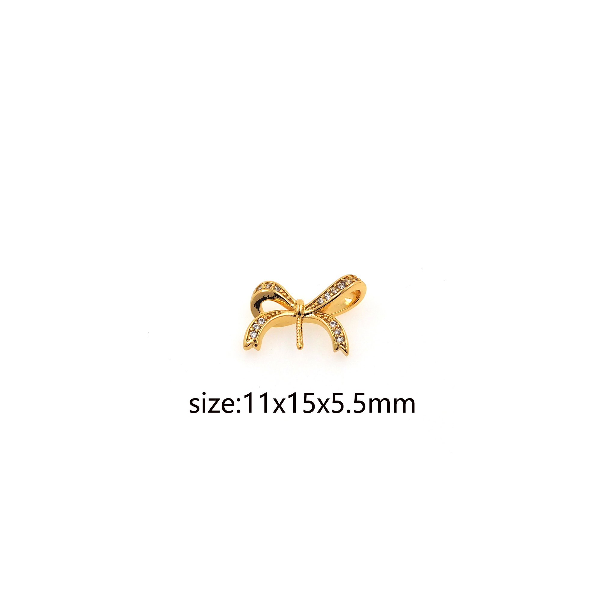 18K Gold Filled Bow Caps,Pearl Caps,Bow with Needle Bead Caps for Bracelet Jewelry Necklace Making Supply