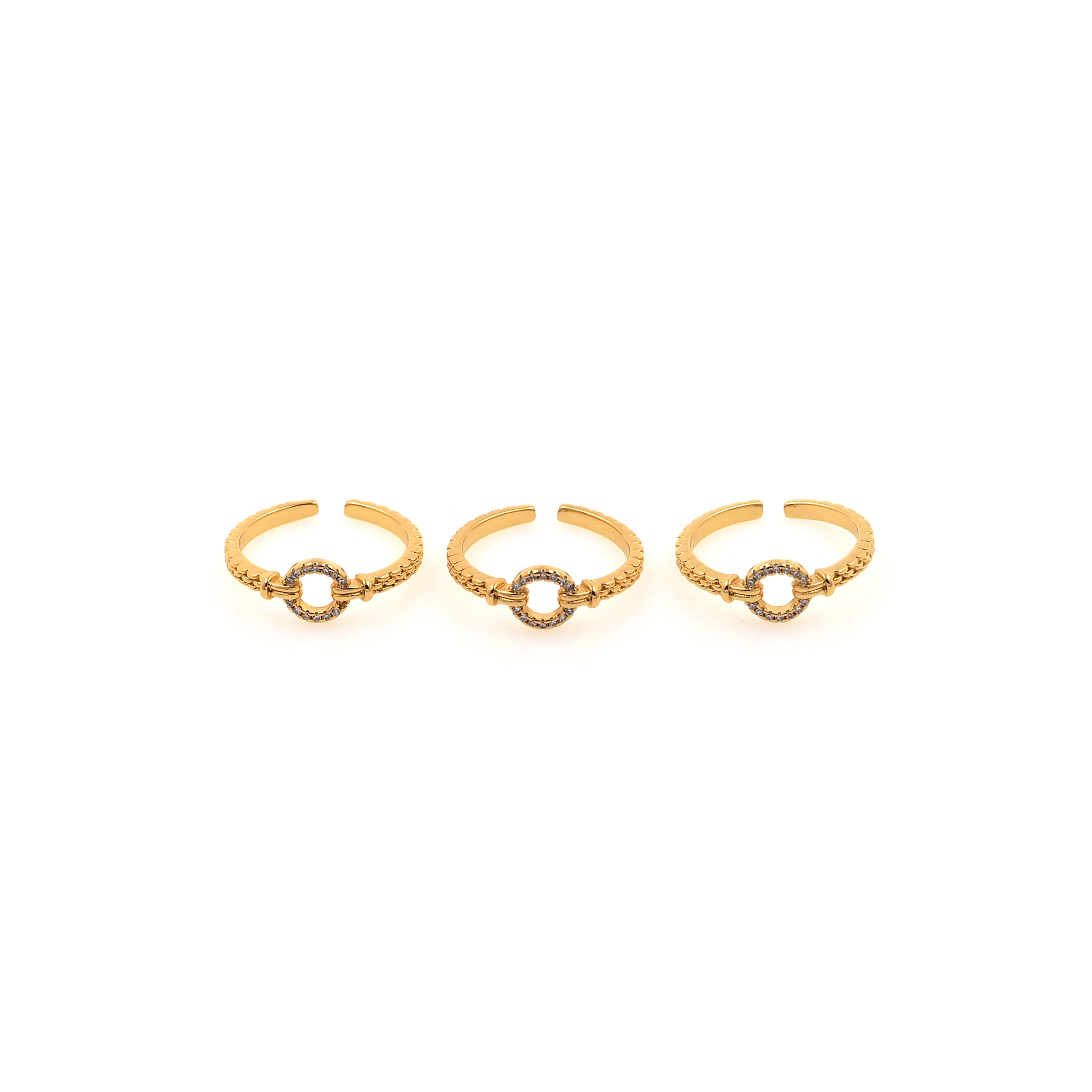 18K Gold Filled Round CZ Ring,Minimalist Ring,Dainty Zirconia Ring,Open Ring,Adjustable Ring