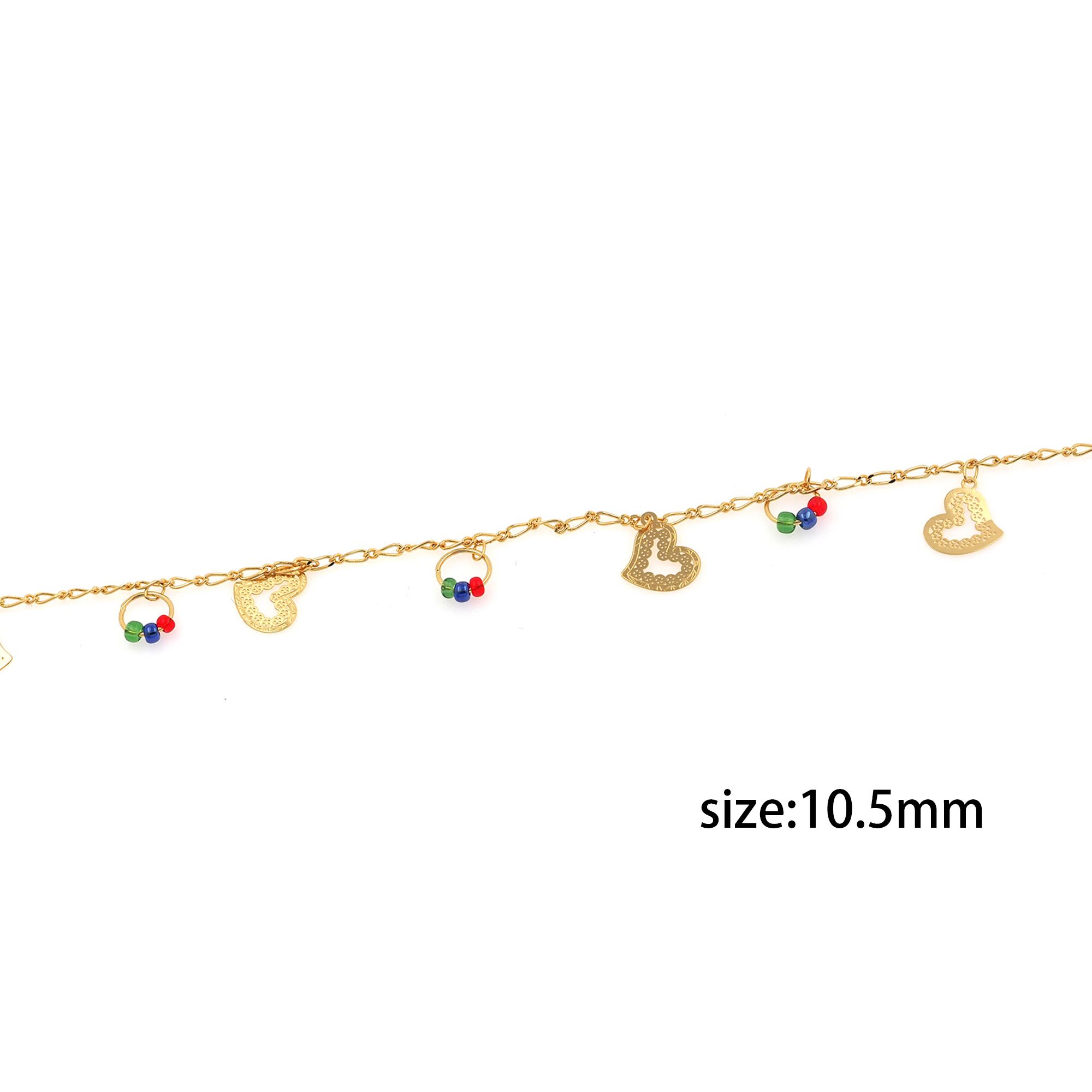 18K Gold Filled Heart Chain Necklace,Beaded Chain,Dainty Thin Link Chain,Gold Cable Chain Necklace for Women DIY Jewelry Making Supply