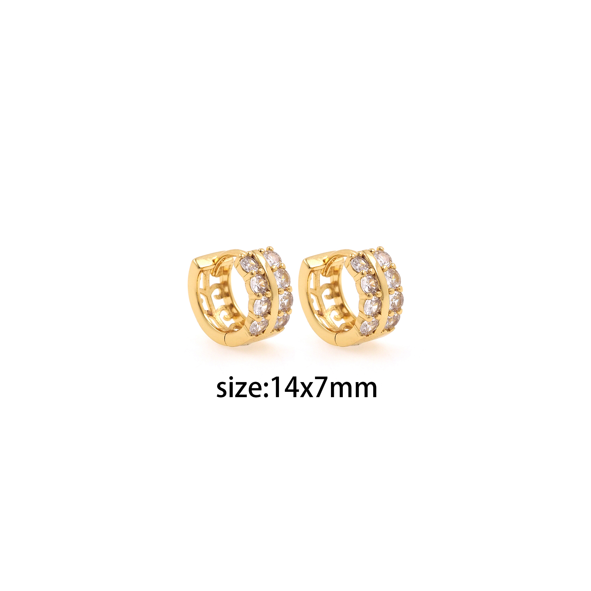 18K Gold Filled Round CZ Hoop Earrings,Dainty Zirconia Earrings,Gold Hoops,Dainty CZ Hoops Huggie