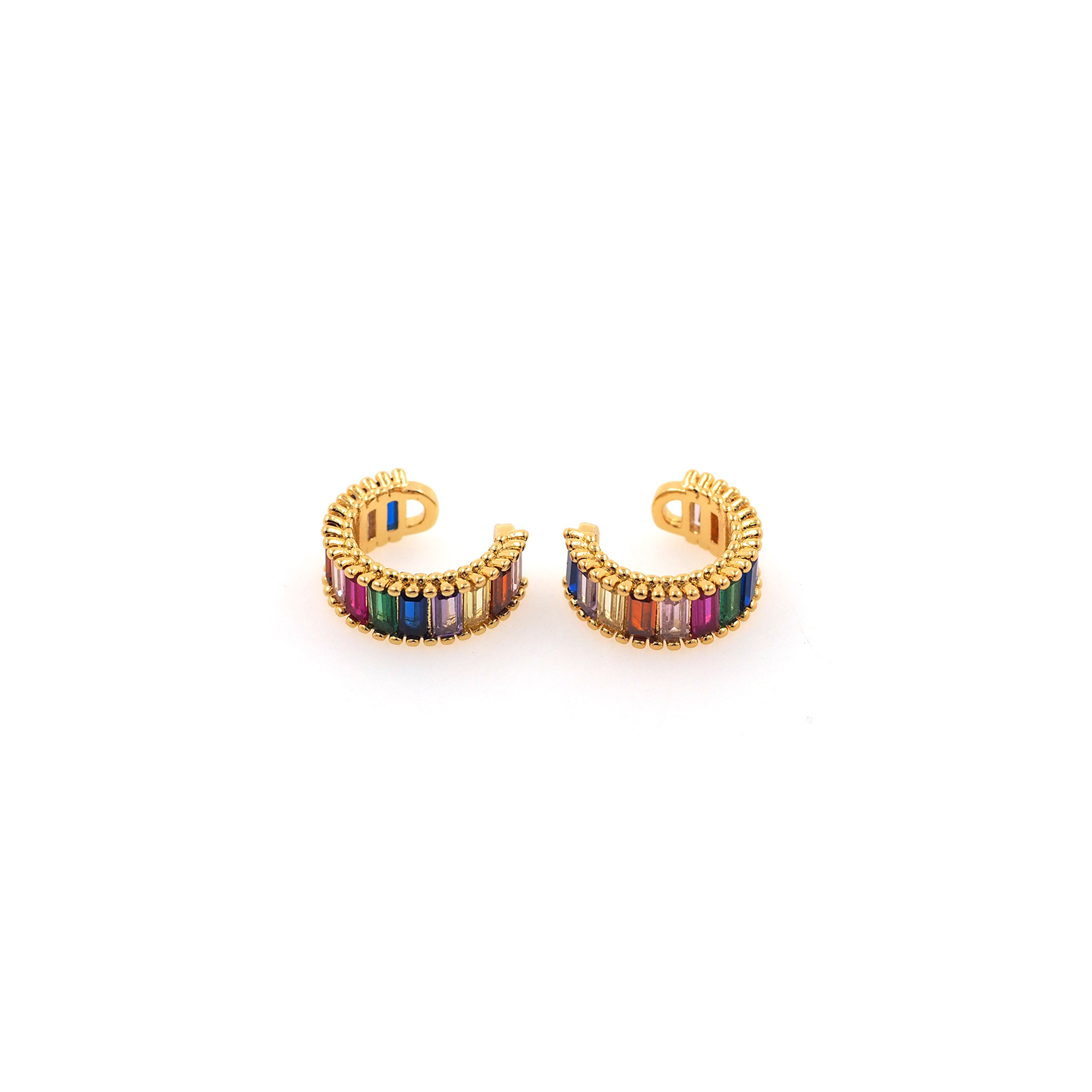 18K Gold Filled Ear Clip Earrings,CZ Ear Clips,Clip on Earrings,Minimalist Ear Cuff