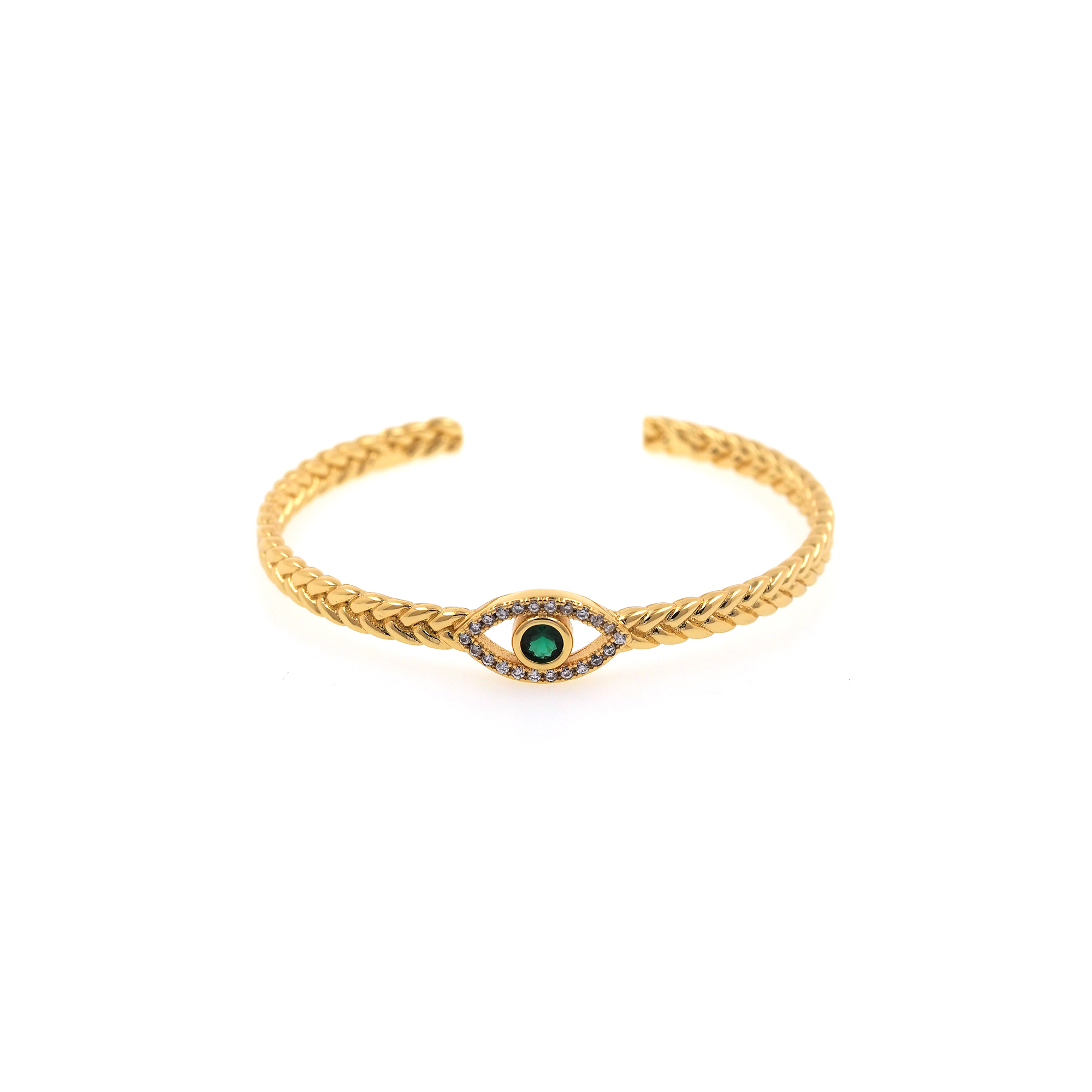 18K Gold Filled Evil Eye Bangle Bracelet,CZ Bracelet,Cuff Bangle Bracelet For Women,Minimalist Bracelet,Everyday Bracelet,Gift for Her