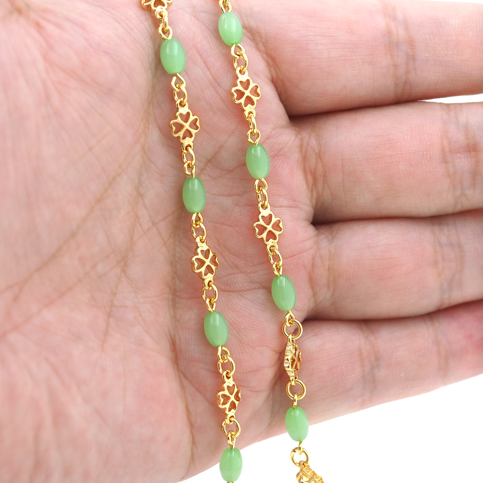 18K Gold Filled Flower Chain Necklace,Dainty Thin Link Chain,Gold Floral Chain Necklace for Women DIY Jewelry Making Supply