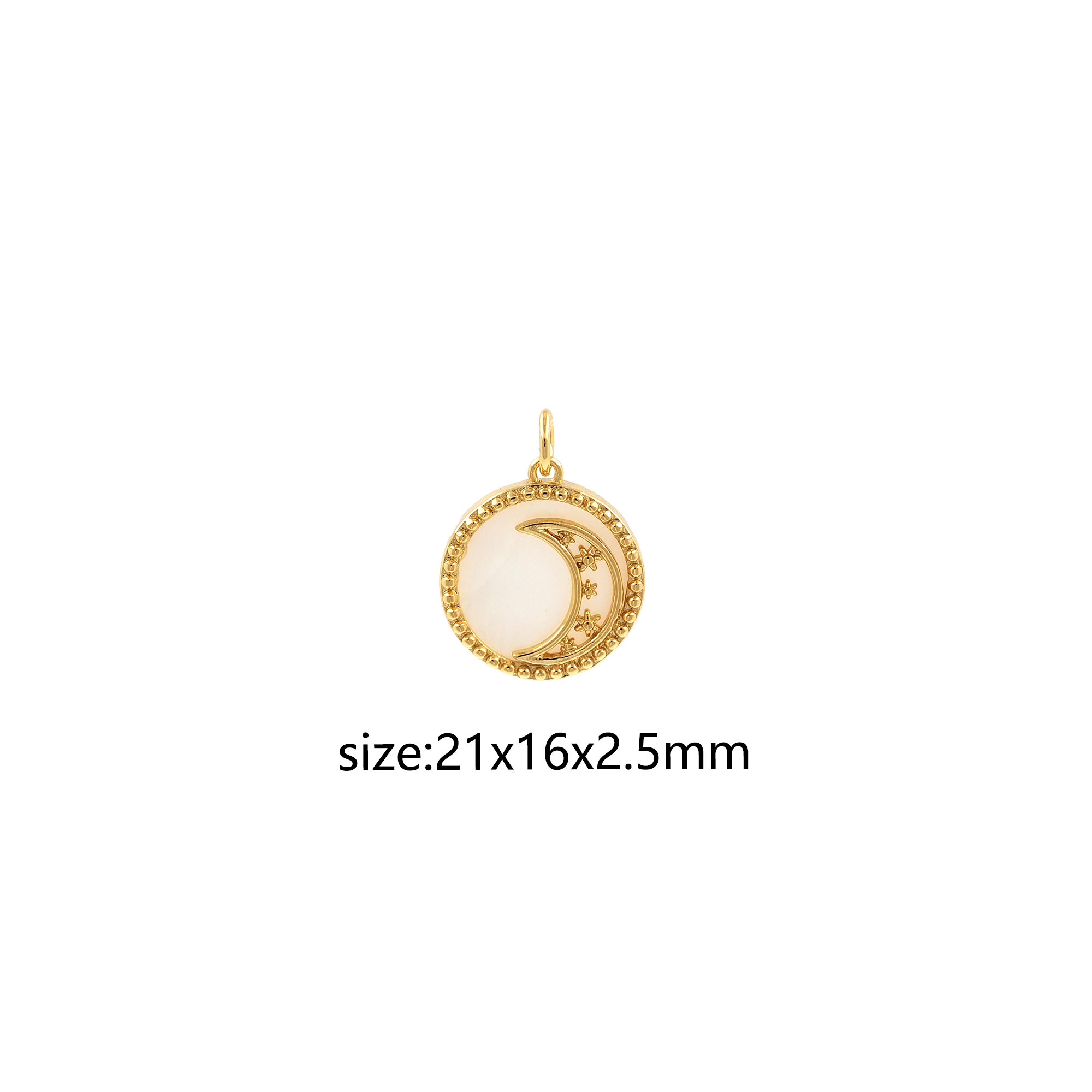 Celestial Pendant,18K Gold Filled Moon Charm Earrings Necklace for DIY Jewelry Making Supply
