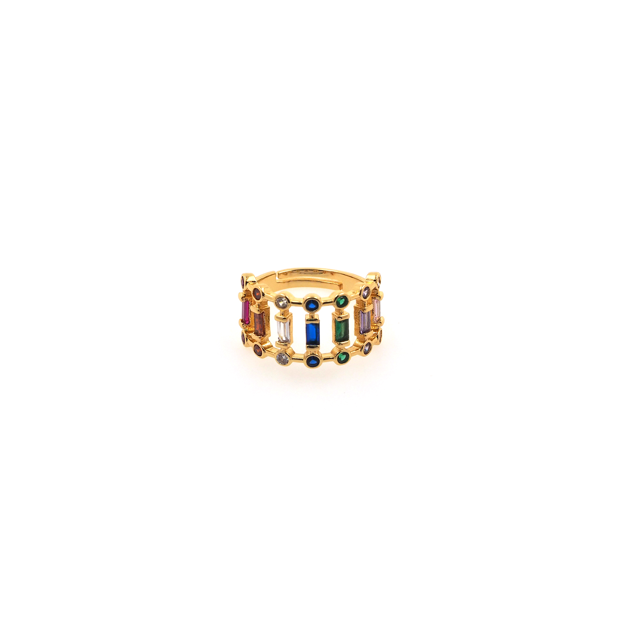 18K Gold Filled Thick CZ Ring,Minimalist Ring,Dainty Zirconia Ring,Open Ring,Adjustable Ring