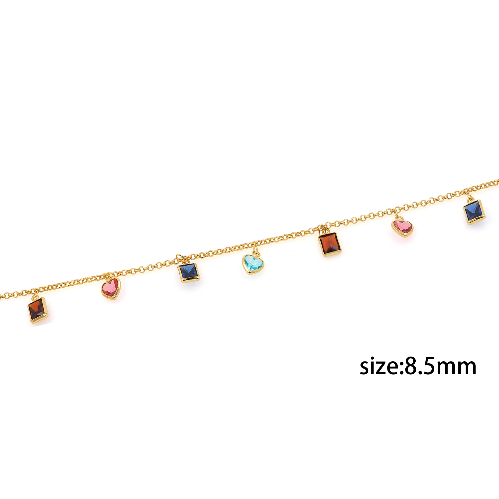 18K Gold Filled Heart Chain Necklace,Dainty Thin Link Chain,CZ Heart Chain Necklace for Women DIY Jewelry Making Supply