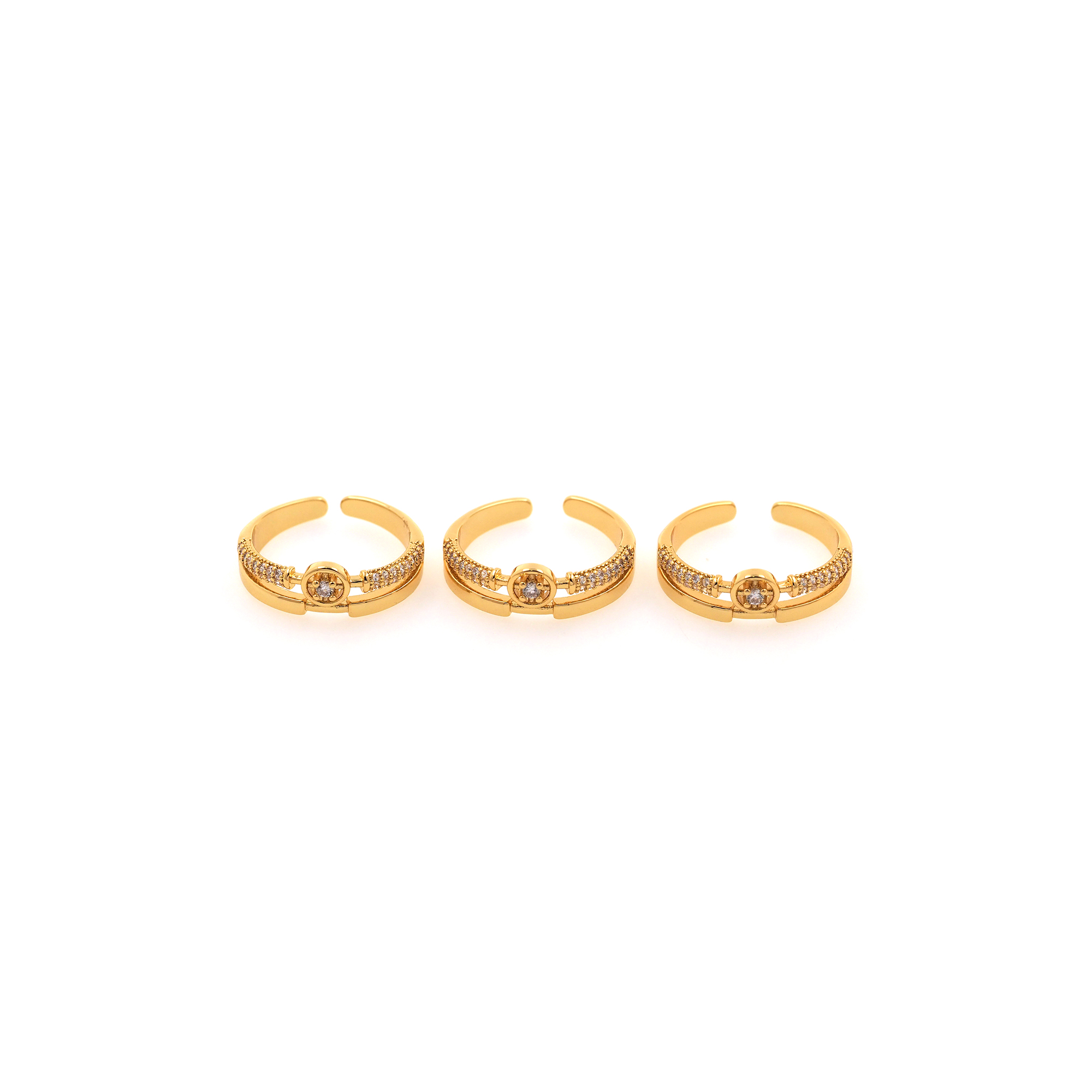 18K Gold Filled CZ Ring,Minimalist Ring,Dainty Zirconia Ring,Open Ring,Adjustable Ring