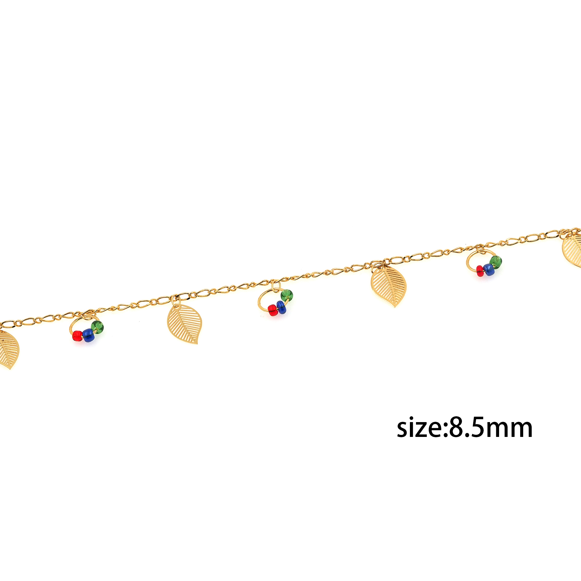 18K Gold Filled Leaf Chain Necklace,Beaded Chain,Dainty Thin Link Chain,Gold Cable Chain Necklace for Women DIY Jewelry Making Supply