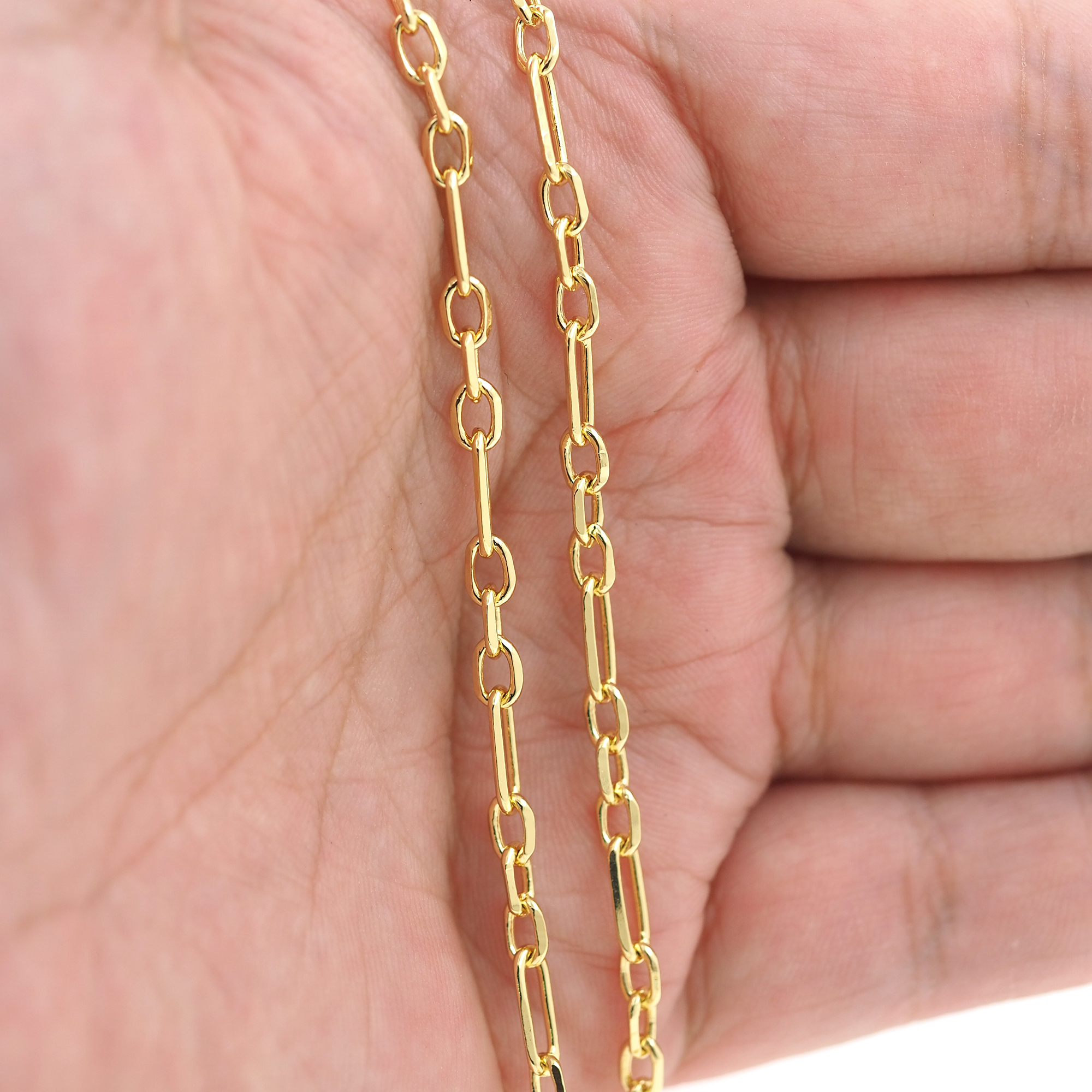 18K Gold Filled Cable Chain Necklace,Dainty Thin Link Chain,Gold Paper Clip Chain Necklace for Women DIY Jewelry Making Supply