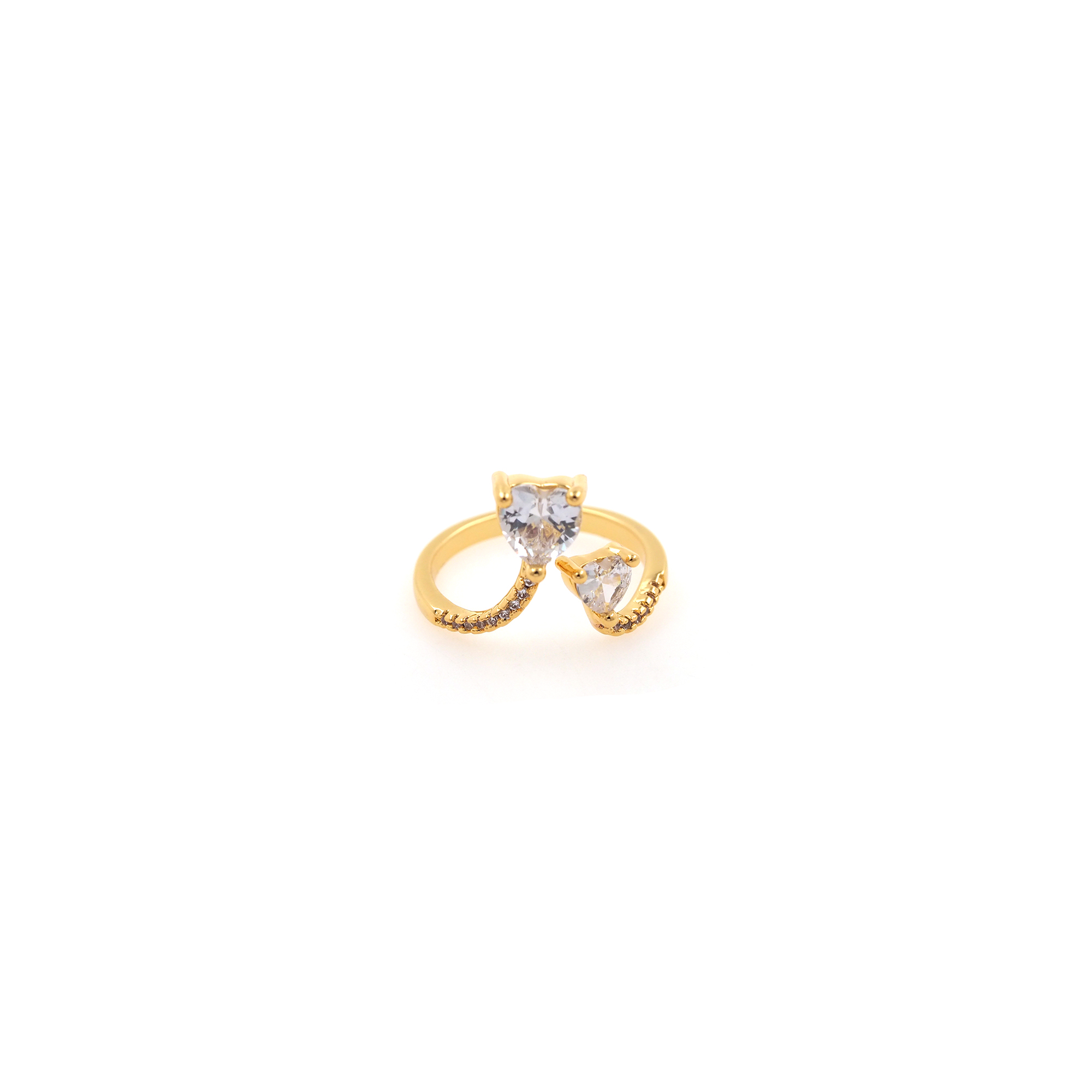 18K Gold Filled Heart Rings,CZ Rings,Adjustable Ring,Minimalist Ring,Open Ring