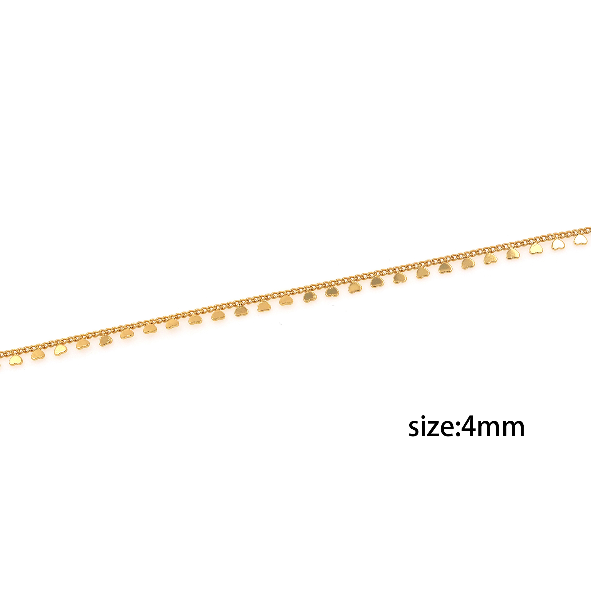 18K Gold Filled Heart Chain Necklace,Dainty Thin Link Chain,Gold Heart Chain Necklace for Women DIY Jewelry Making Supply