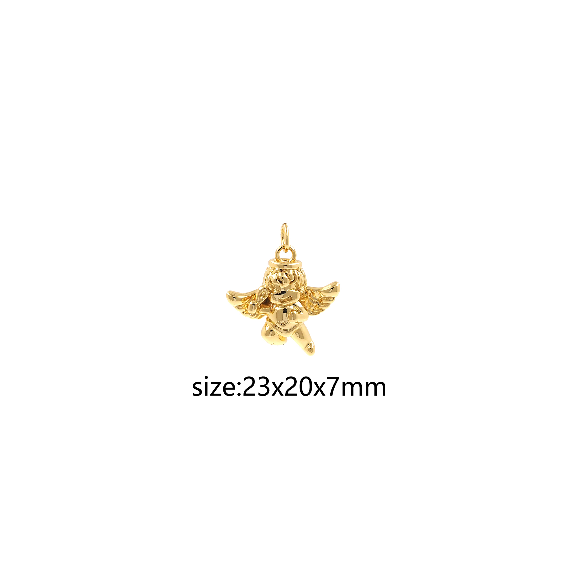 18K Gold Filled Angel Pendant,Cute Angel Charm Earrings Necklace for DIY Jewelry Making Supply