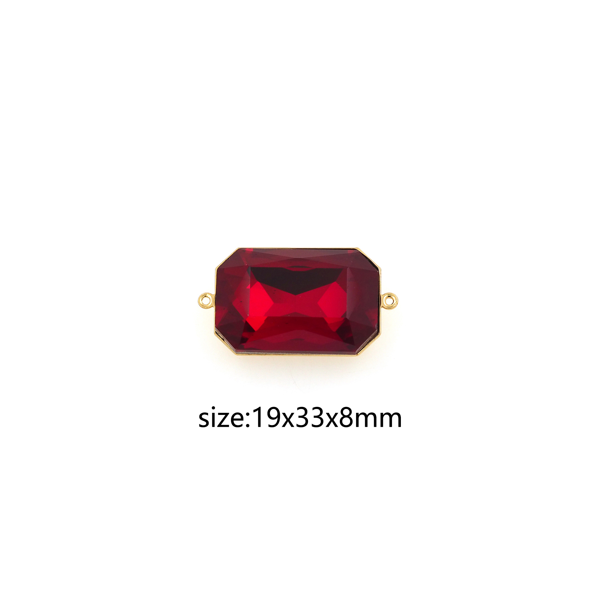 18K Gold Filled Rectangle Connector,Crystal Rectangle Charm Necklace Bracelet for DIY Jewelry Making Supply