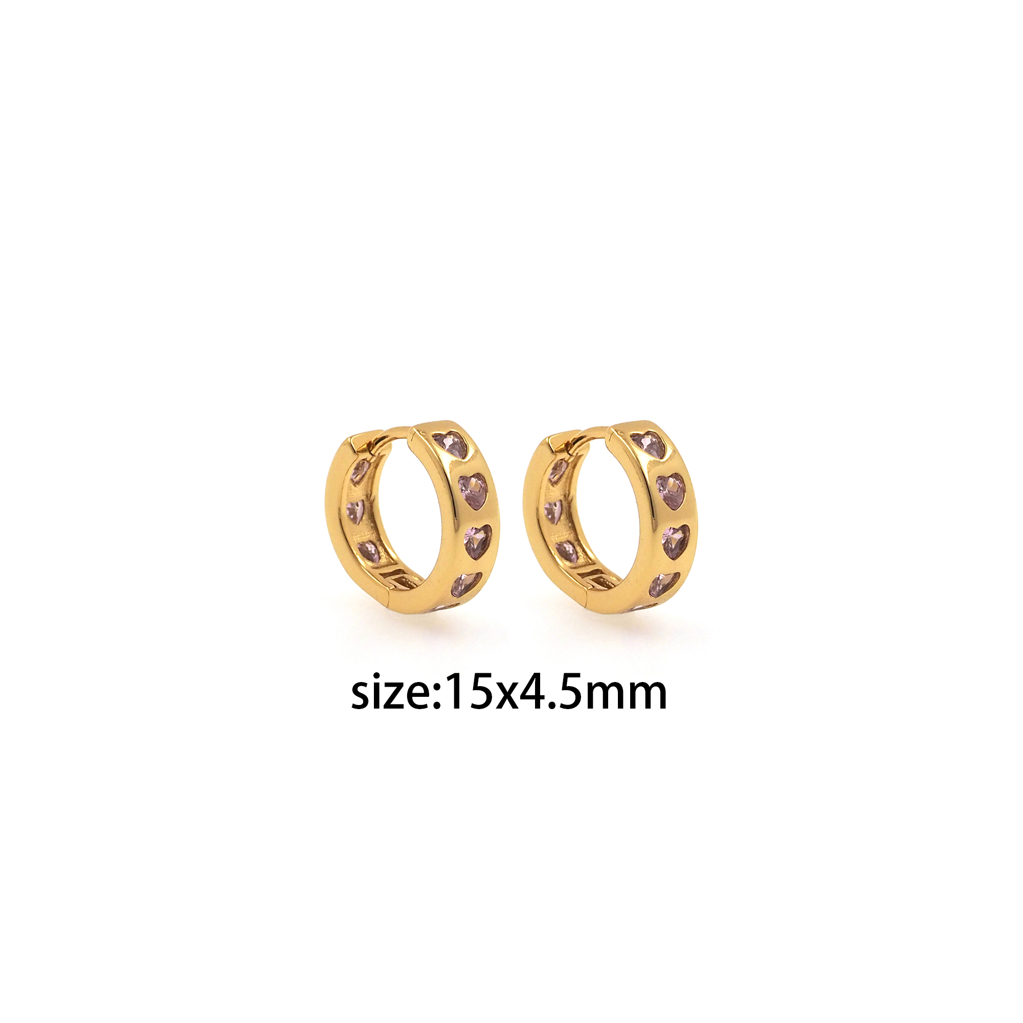18K Gold Filled Heart Hoop Earrings,Dainty Zirconia Earrings,Gold Heart Hoops,Dainty CZ Hoops Huggie
