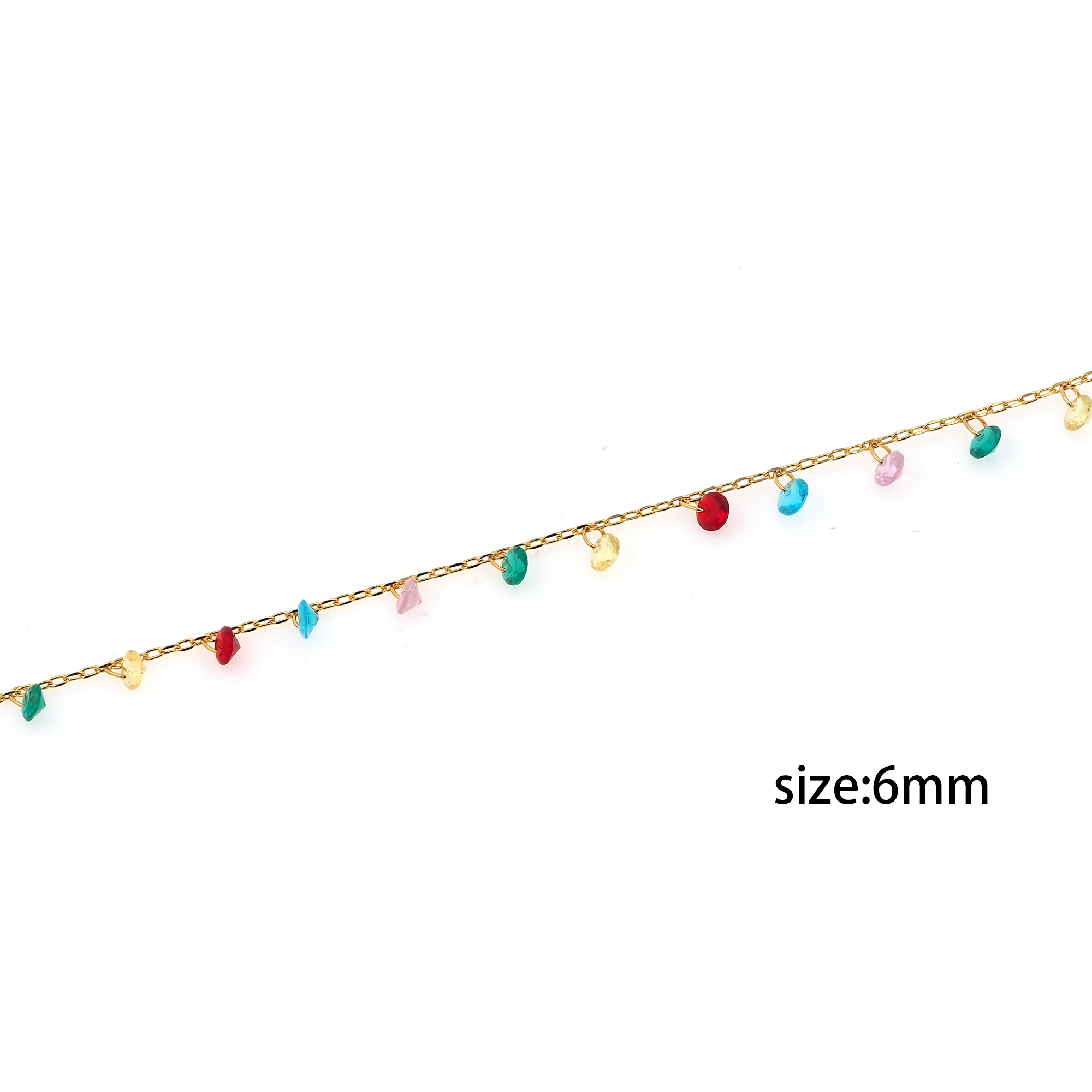 18K Gold Filled CZ Chain,Minimalist Chains,Cable Chain,Zirconia Chain,Thin Link Chain Necklace for Women DIY Jewelry Making Supply