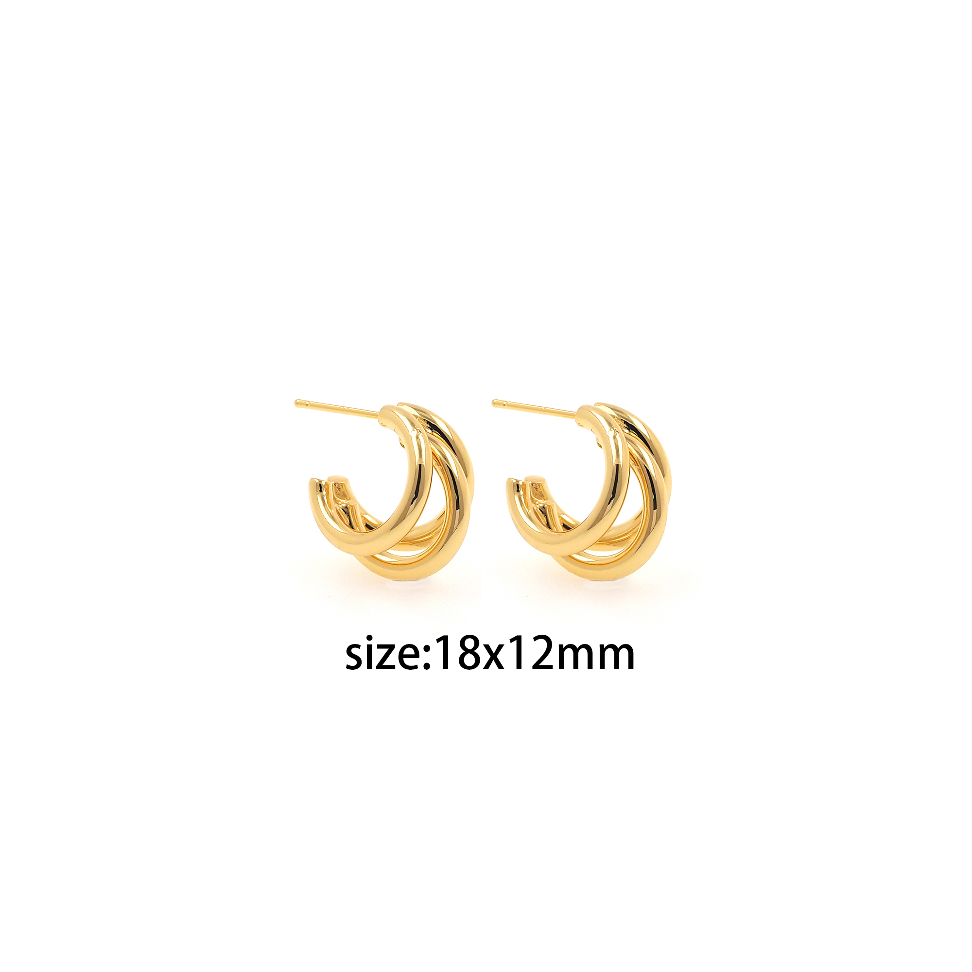 18K Gold Filled Thick Hoops Earrings,Gold Huggies Hoop Earrings,Minimalist Earrings