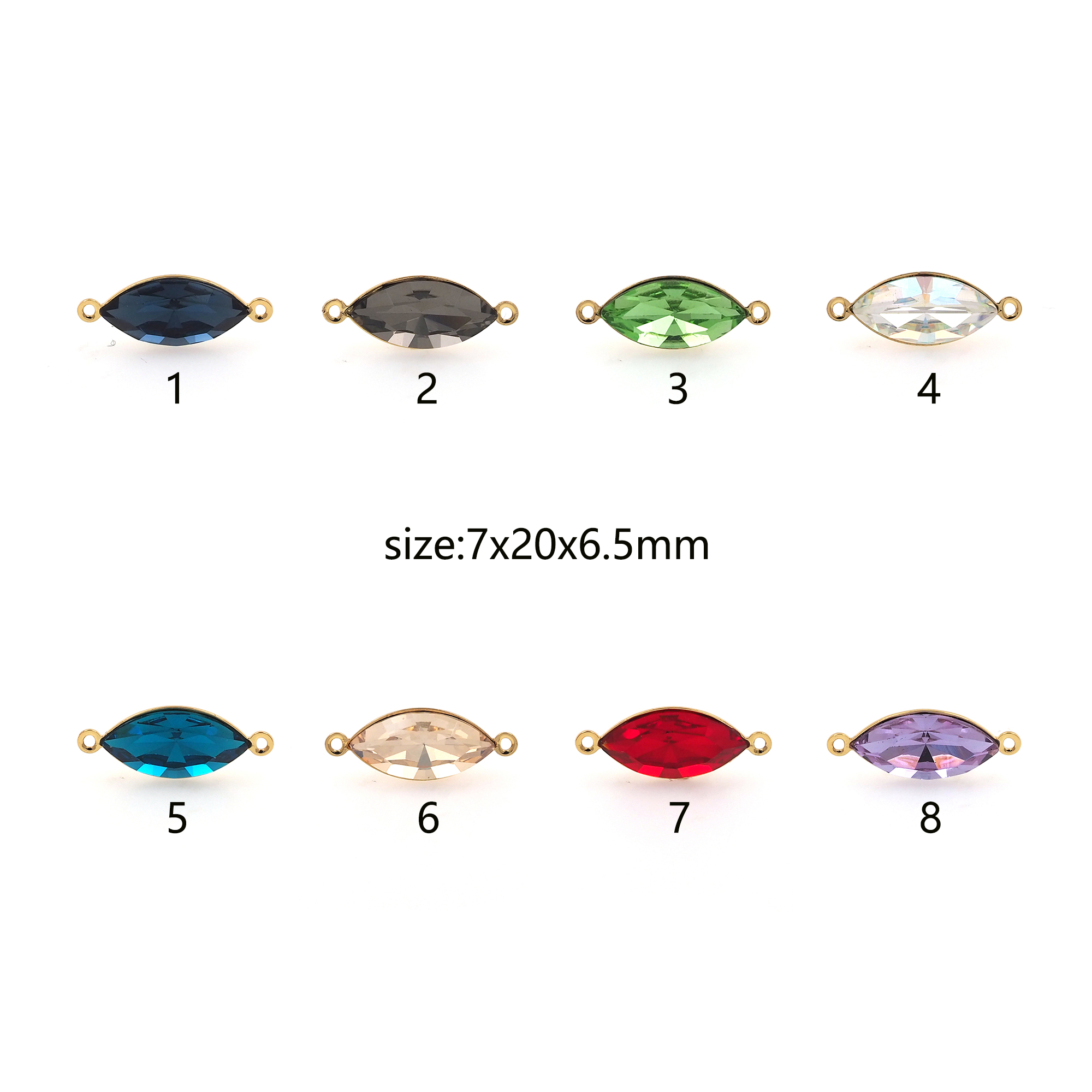 18K Gold Filled Oval Connector,Crystal Oval Charm Necklace Bracelet for DIY Jewelry Making Supply