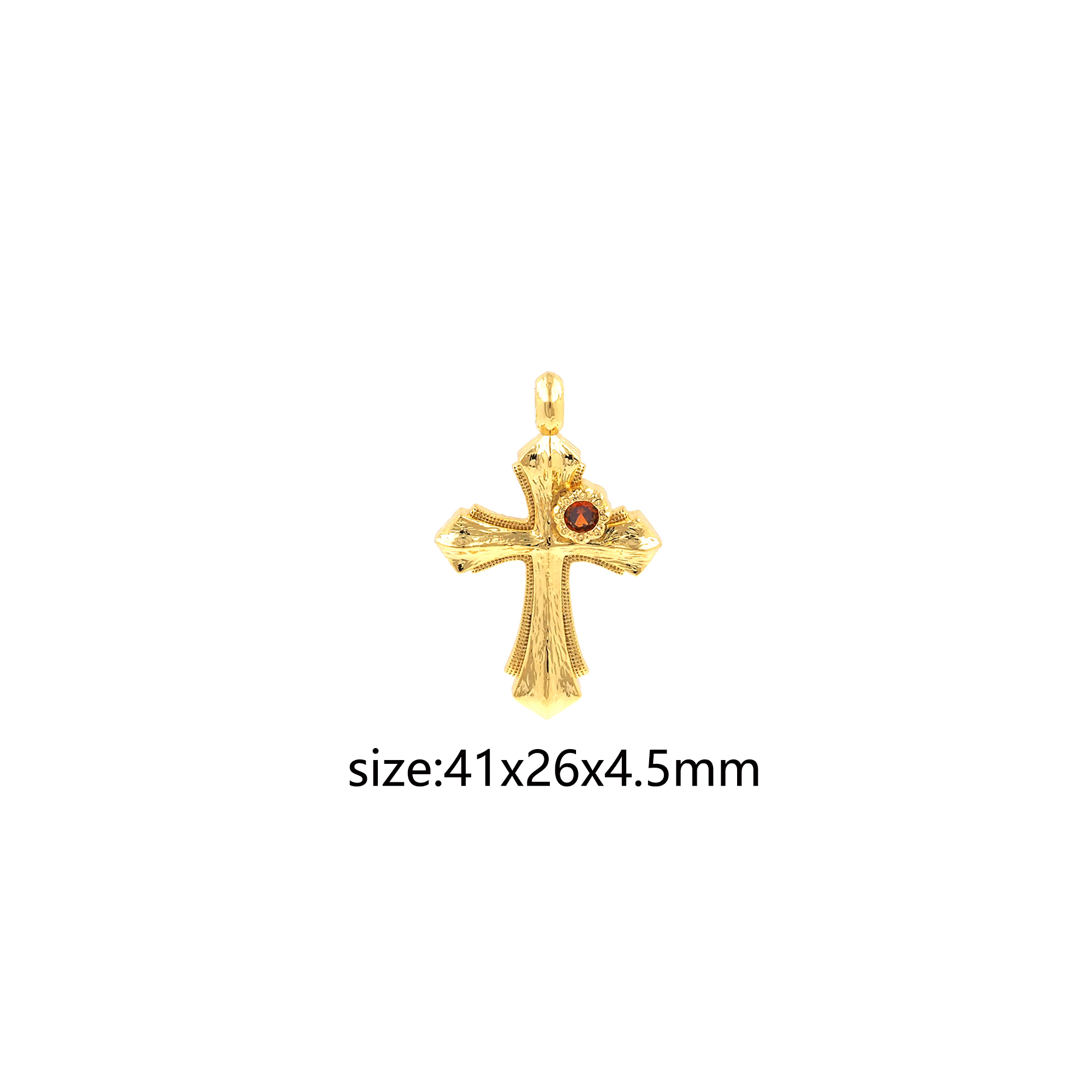 Religious Pendant,18K Gold Filled Cross Charm Earrings Necklace for DIY Jewelry Making Supply