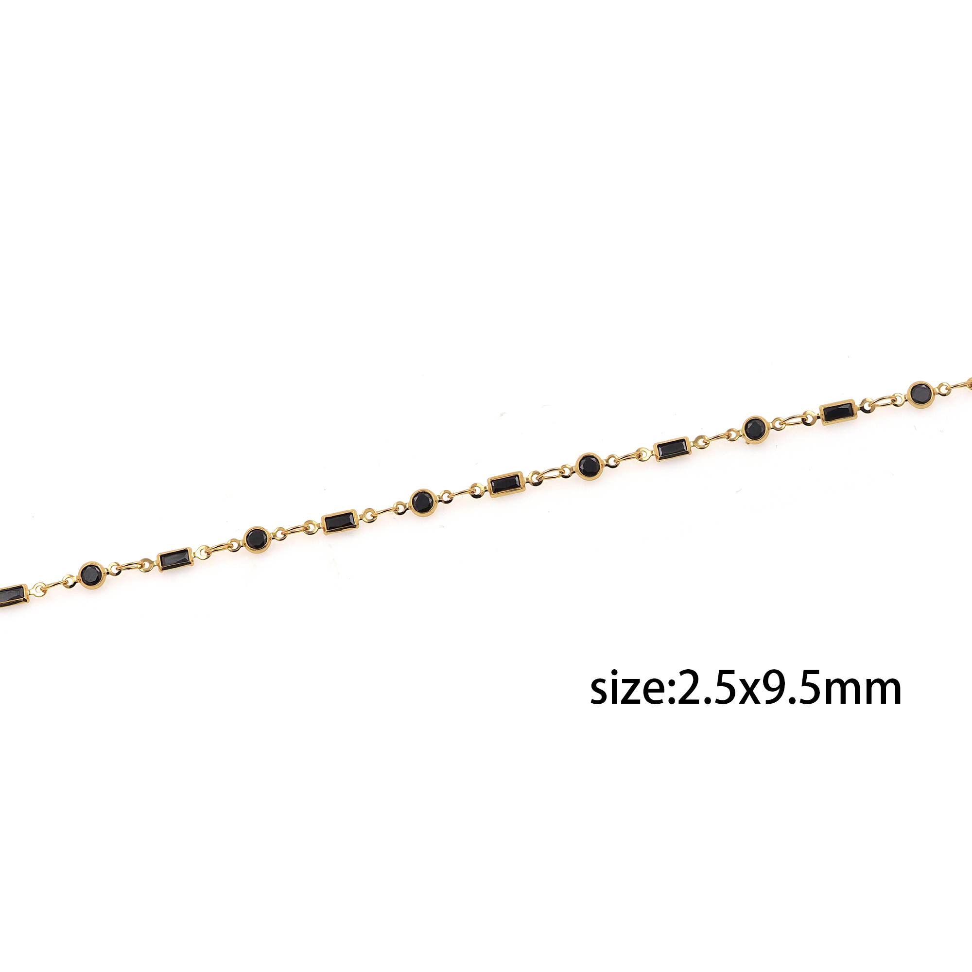 18K Gold Filled Rectangle CZ Chain,Minimalist Chains,Tennis Chain,Zirconia Chain,Thin Link Chain Necklace for Women DIY Jewelry Making Supply