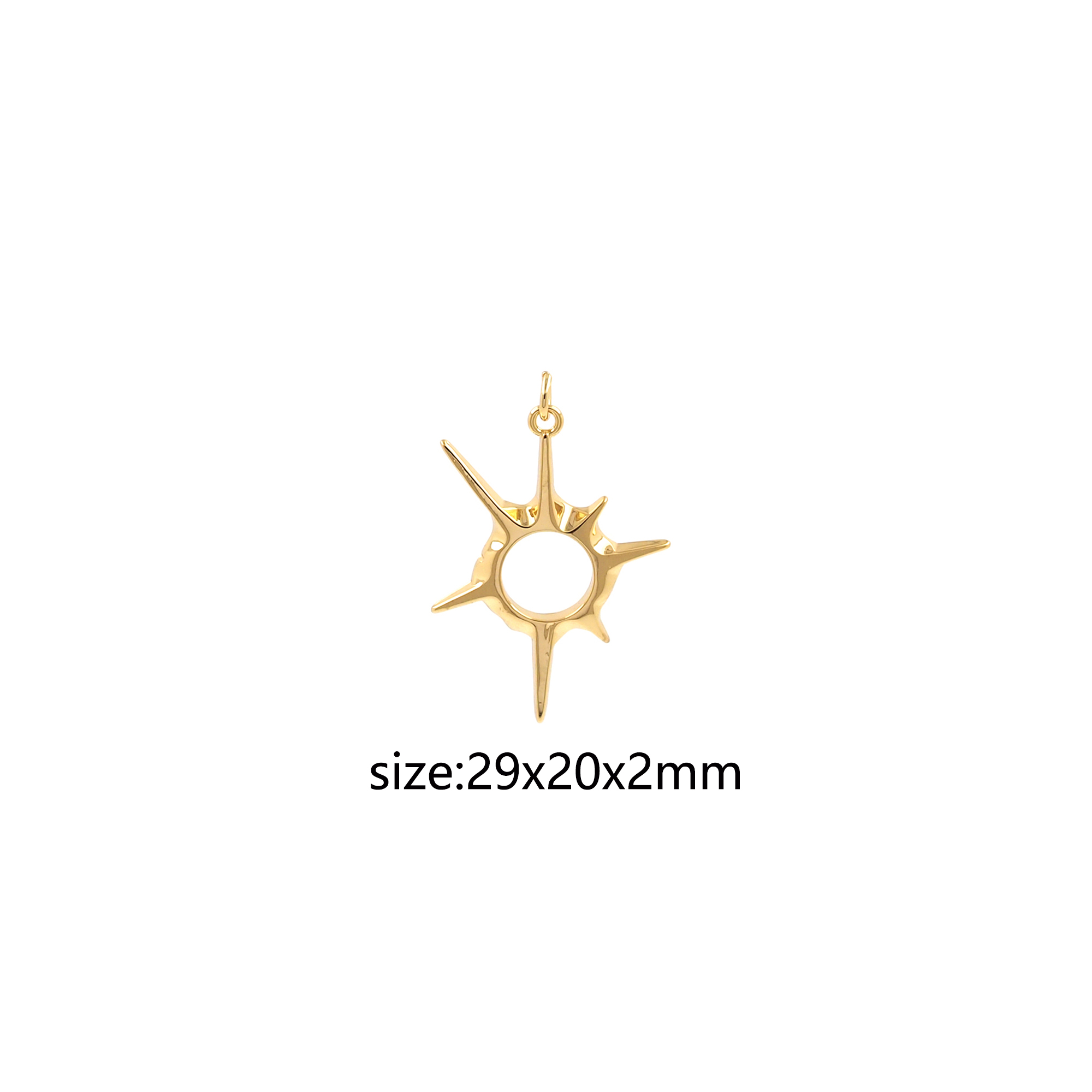 18K Gold Filled North Star Pendant,Dainty Celestial Charm Earrings Necklace for DIY Jewelry Making Supply