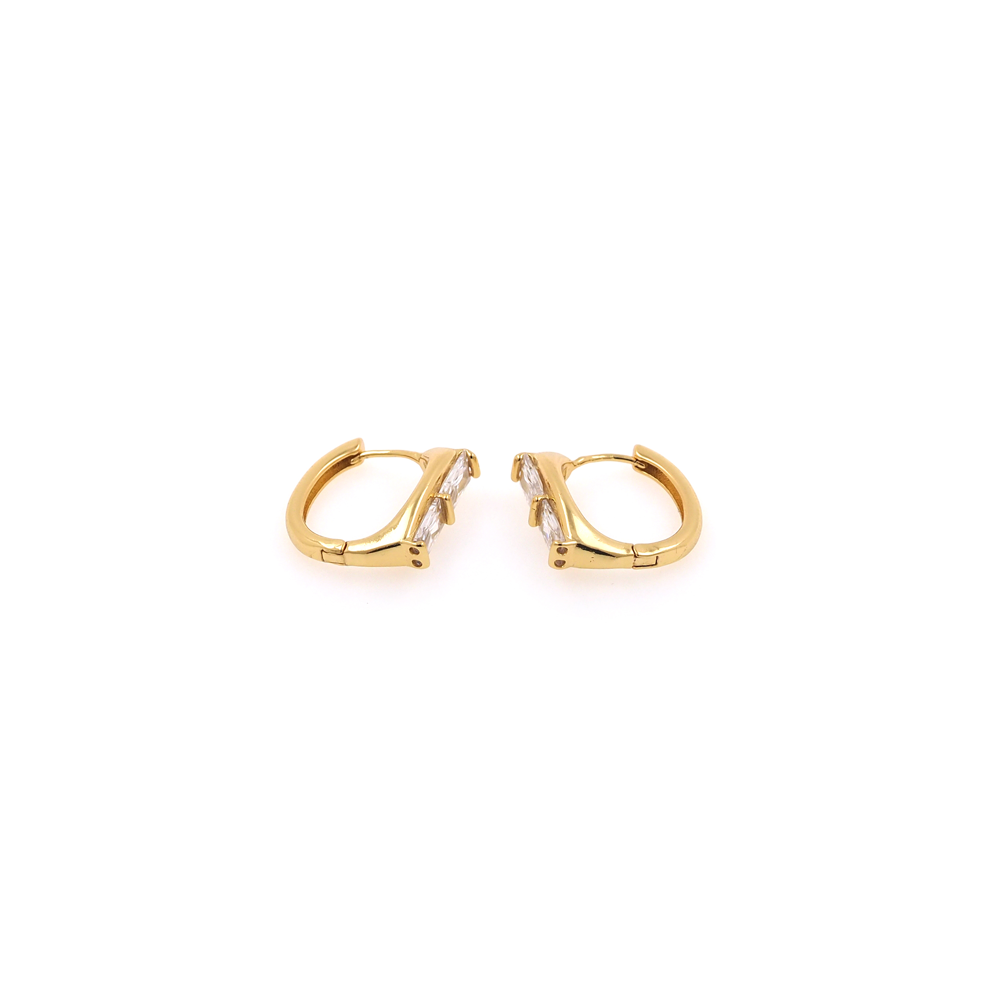 18K Gold Filled Round CZ Hoop Earrings,Dainty Zirconia Earrings,Gold Hoops,Dainty CZ Hoops Huggie