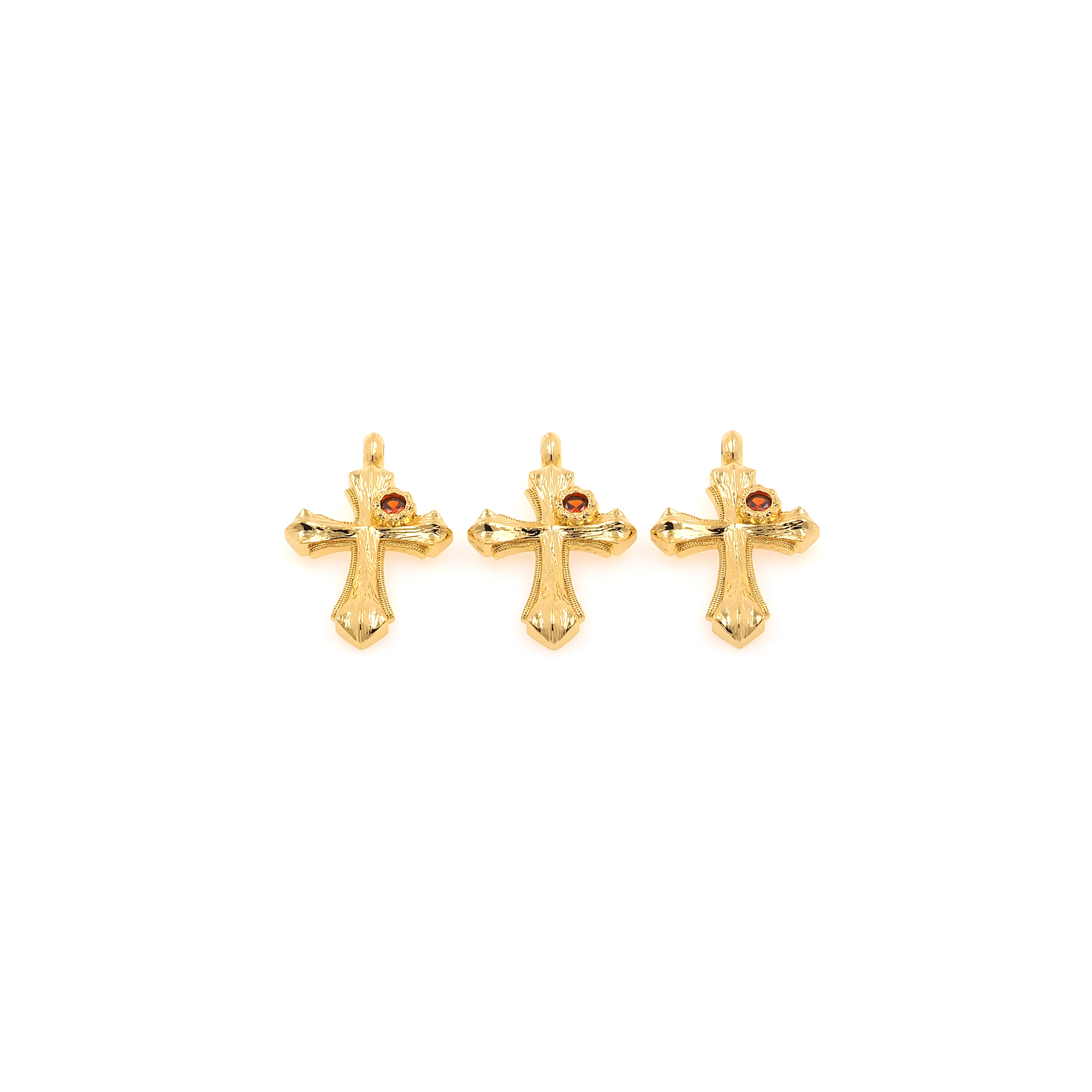 Religious Pendant,18K Gold Filled Cross Charm Earrings Necklace for DIY Jewelry Making Supply