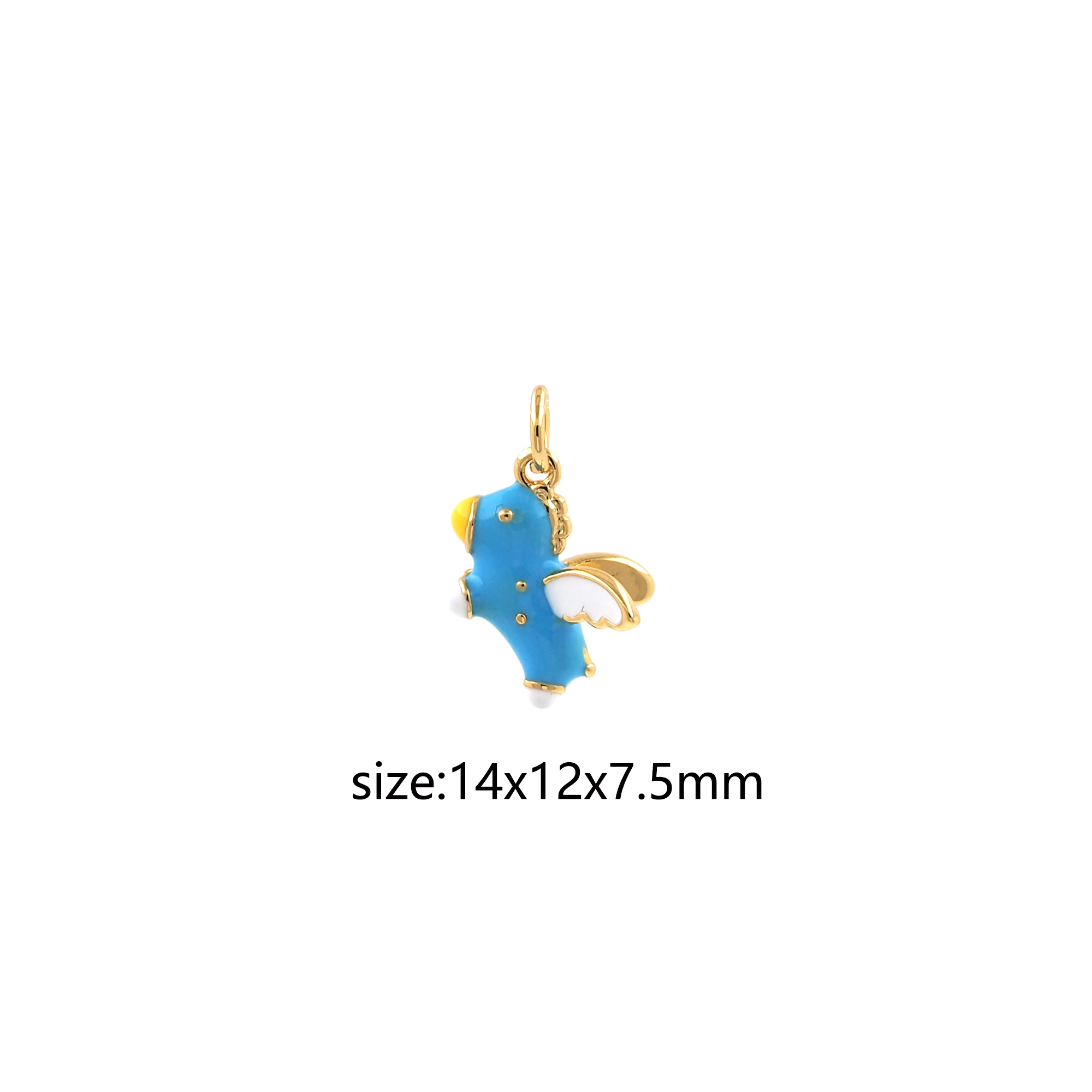 18K Gold Filled Horse Pendant,Animal Charm,Enamel Horse Earrings Necklace for DIY Jewelry Making Supply