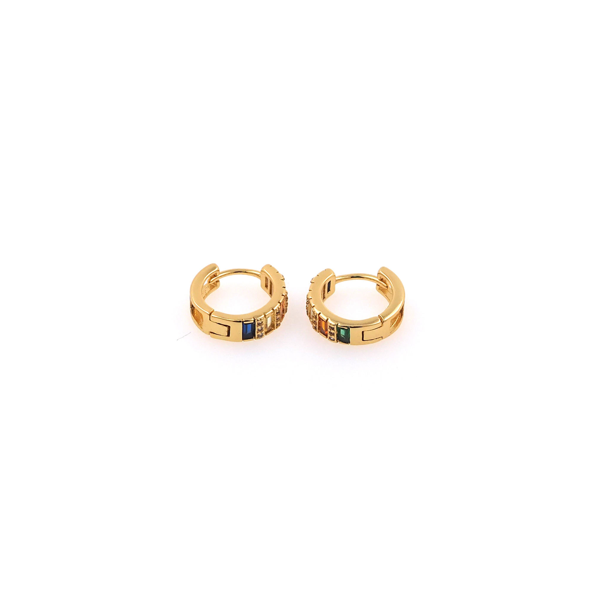 18K Gold Filled Colorful Zirconia Hoop Earrings,Minimalist Hoops,Gold Hoops,Dainty CZ Hoops Huggie,Gift for Her