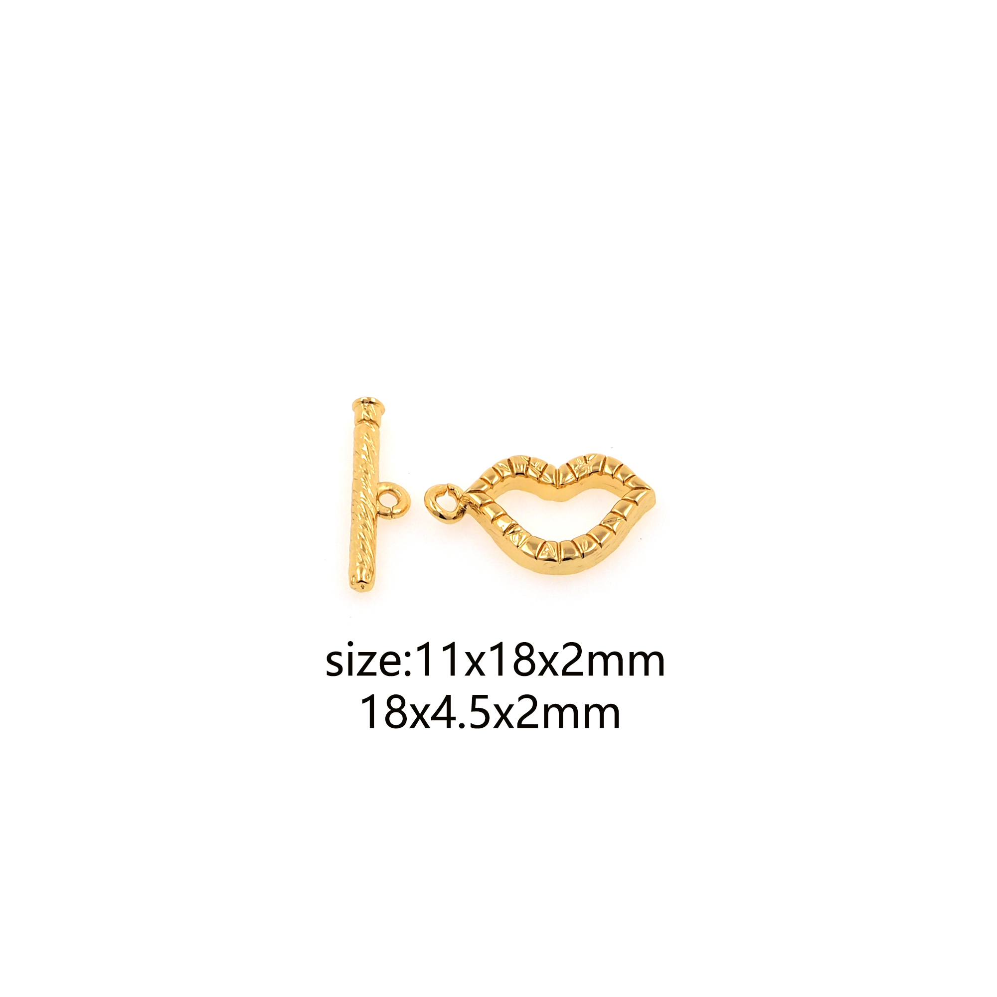 18K Gold Filled Lips OT Clasps,Toggle Buckle Bracelet Necklace for DIY Jewelry Finding Necklace Bracelet