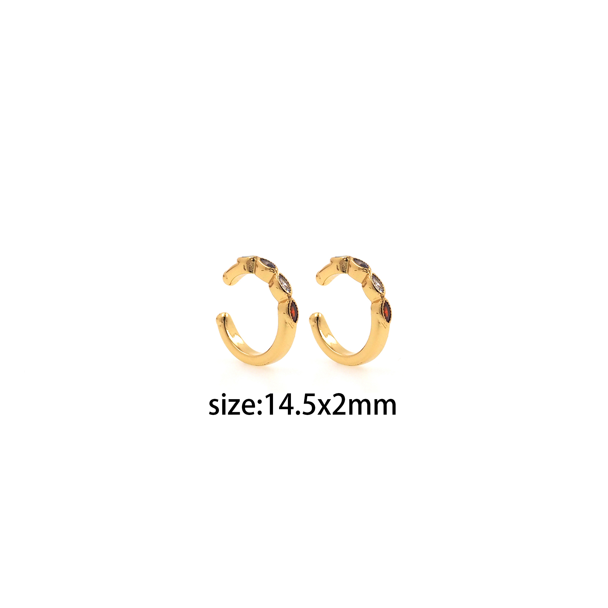 18K Gold Filled Ear Clip Earrings,CZ Ear Clips,Clip on Earrings,Minimalist Ear Cuff